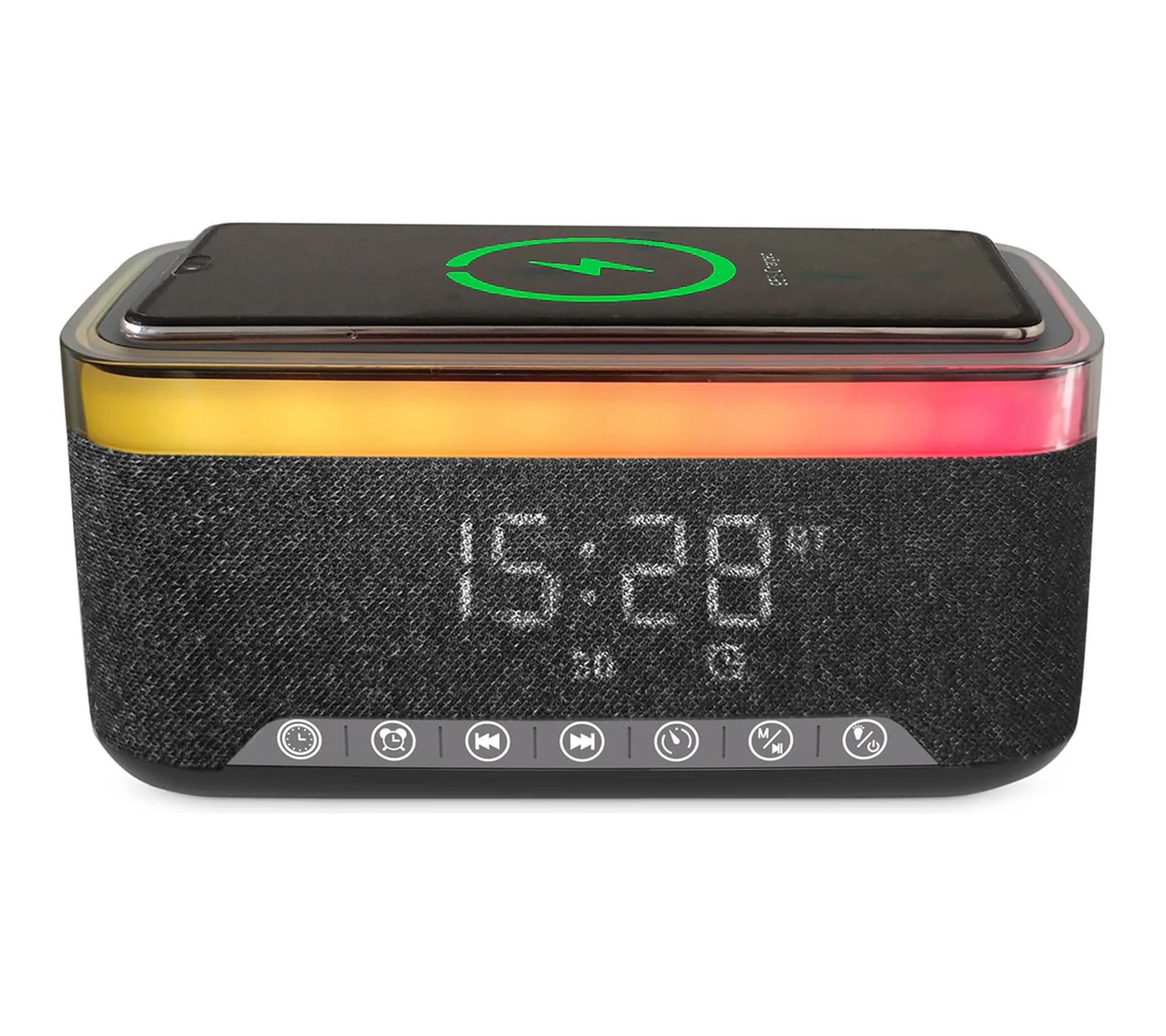 Sungale Alarm Clock Speaker with Wireless Charger