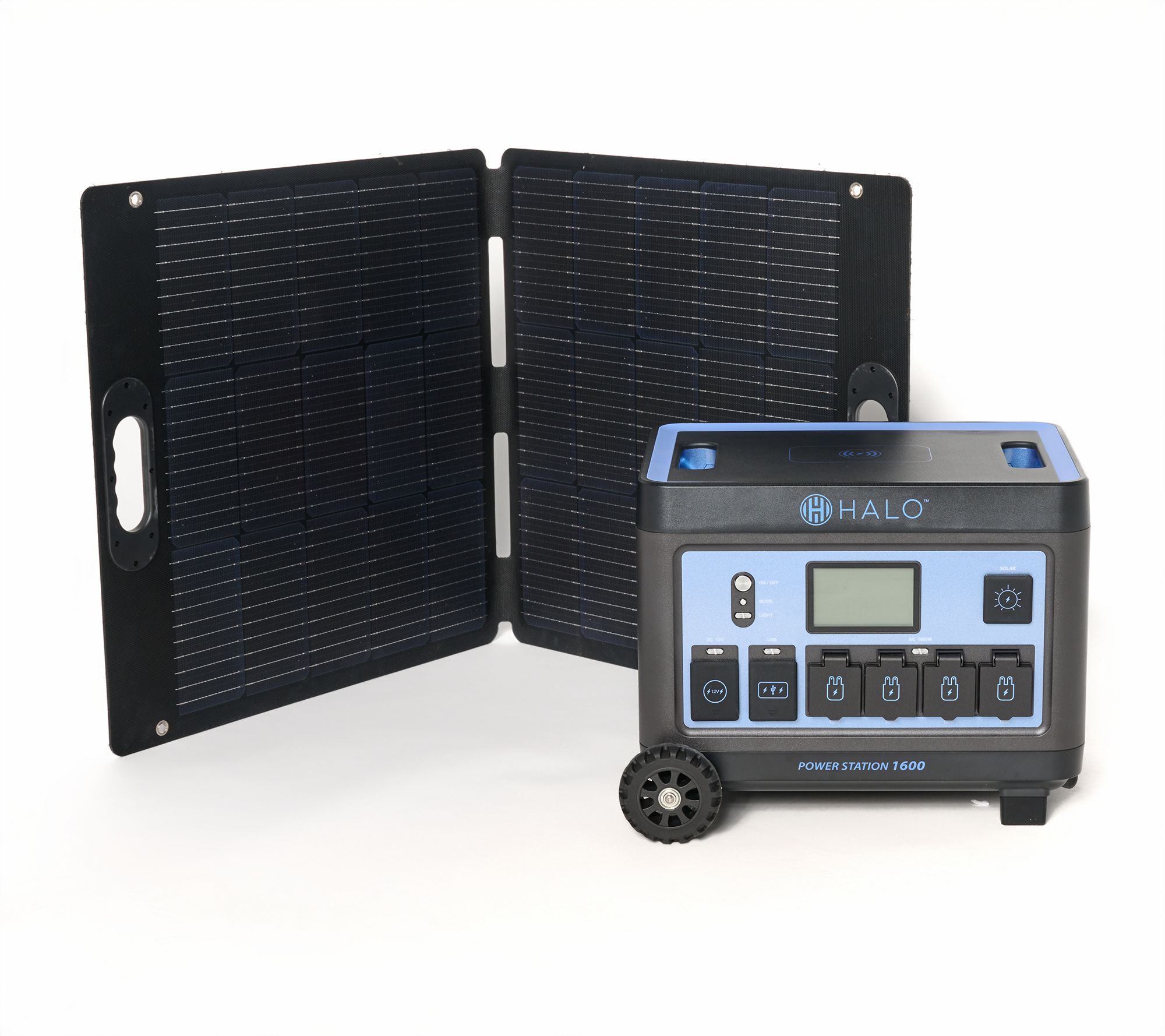 HALO 1600Wh Power Station with 11 Outlets & 100W Solar Panel