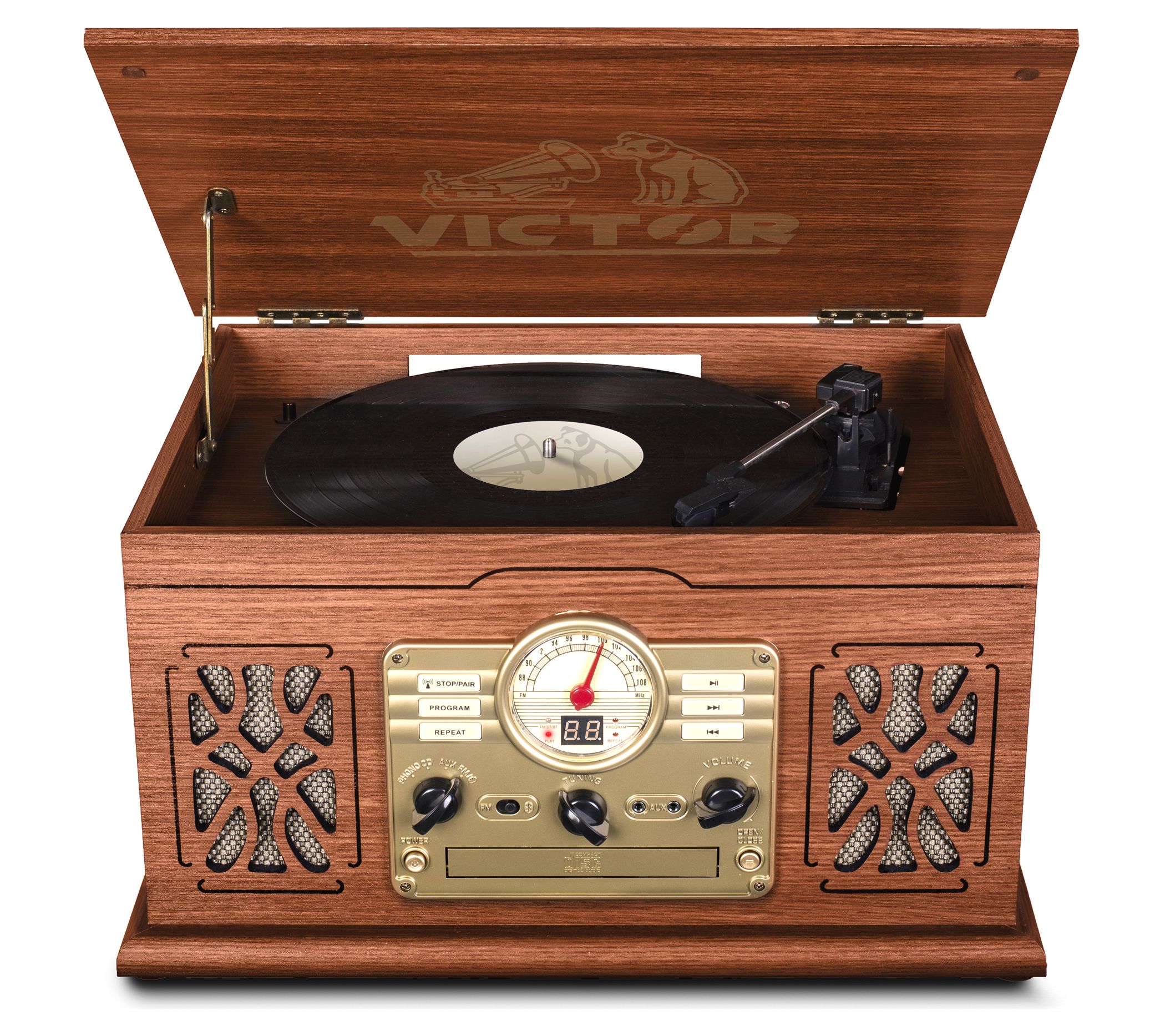 Victor State 7-IN-1 Wood Music Center