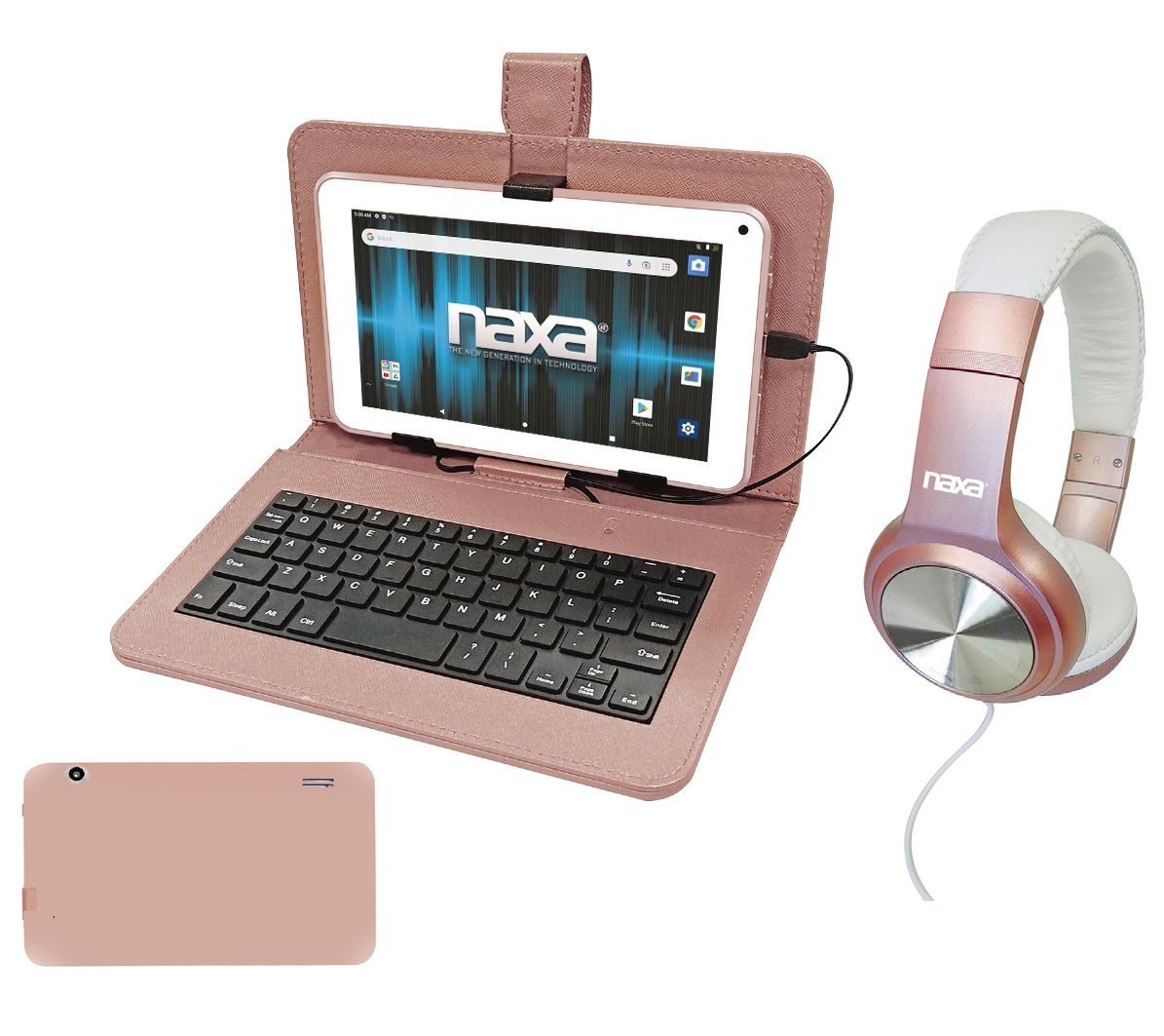 NAXA 7" Core 16GB Android 11 Tablet with Keyboard and Headphones