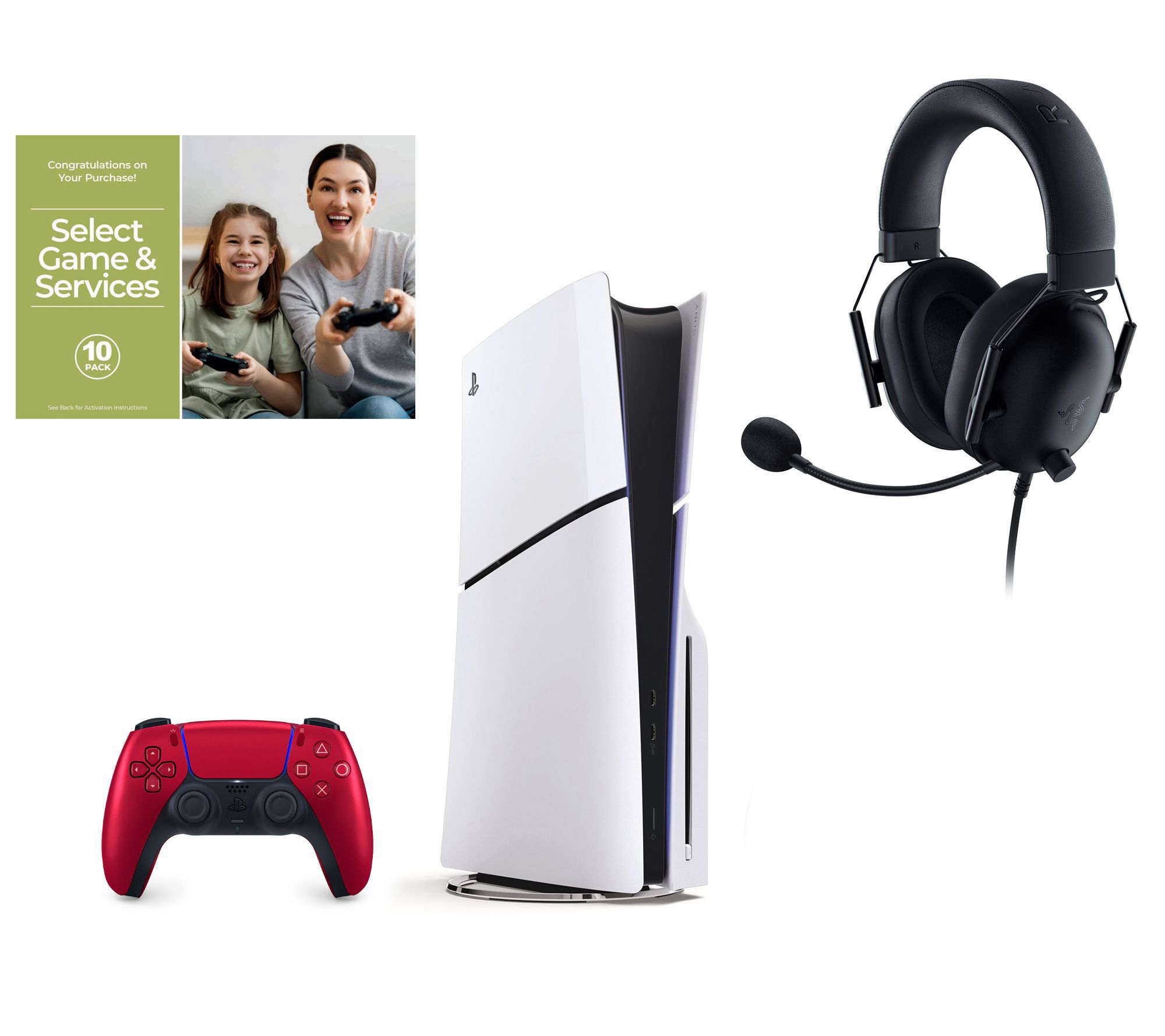 PS5 Disc Console, Razer Headset, Controller, Voucher