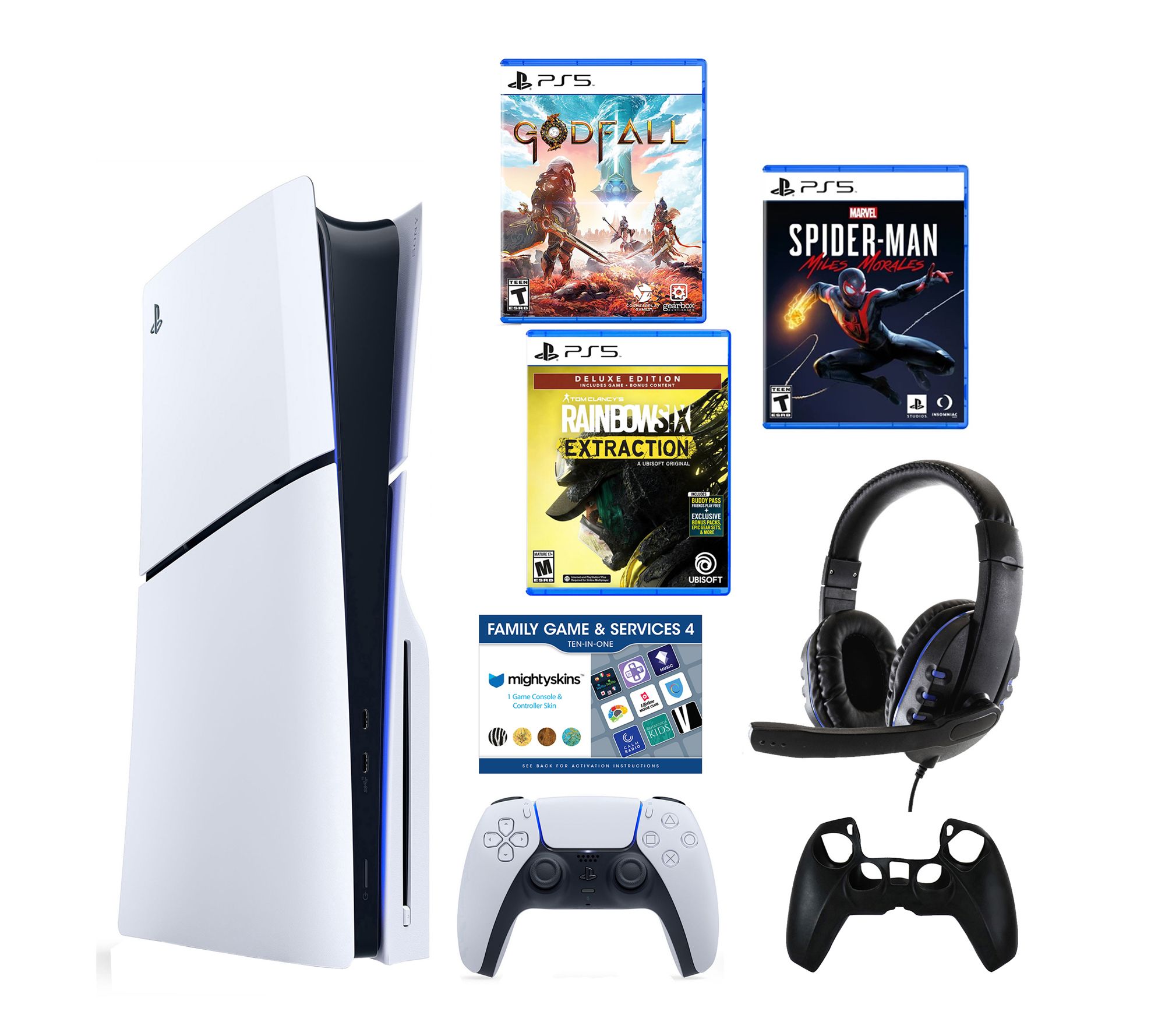 PS5 Slim Core 3 Game Bundle with Accessories &Voucher