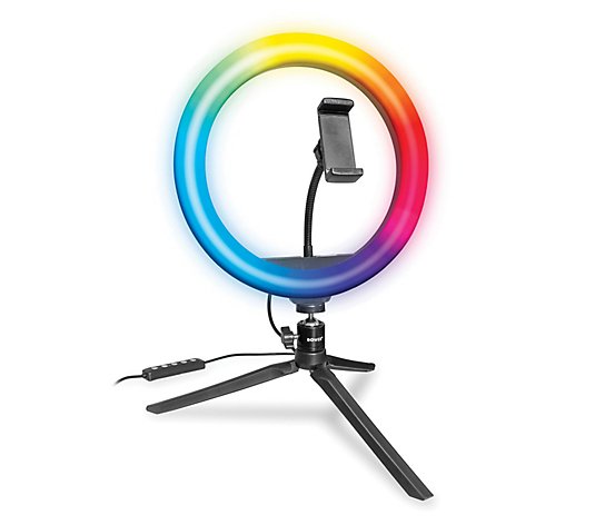 Bower 10" RGB Selfie Desktop Ring Light StudioKit