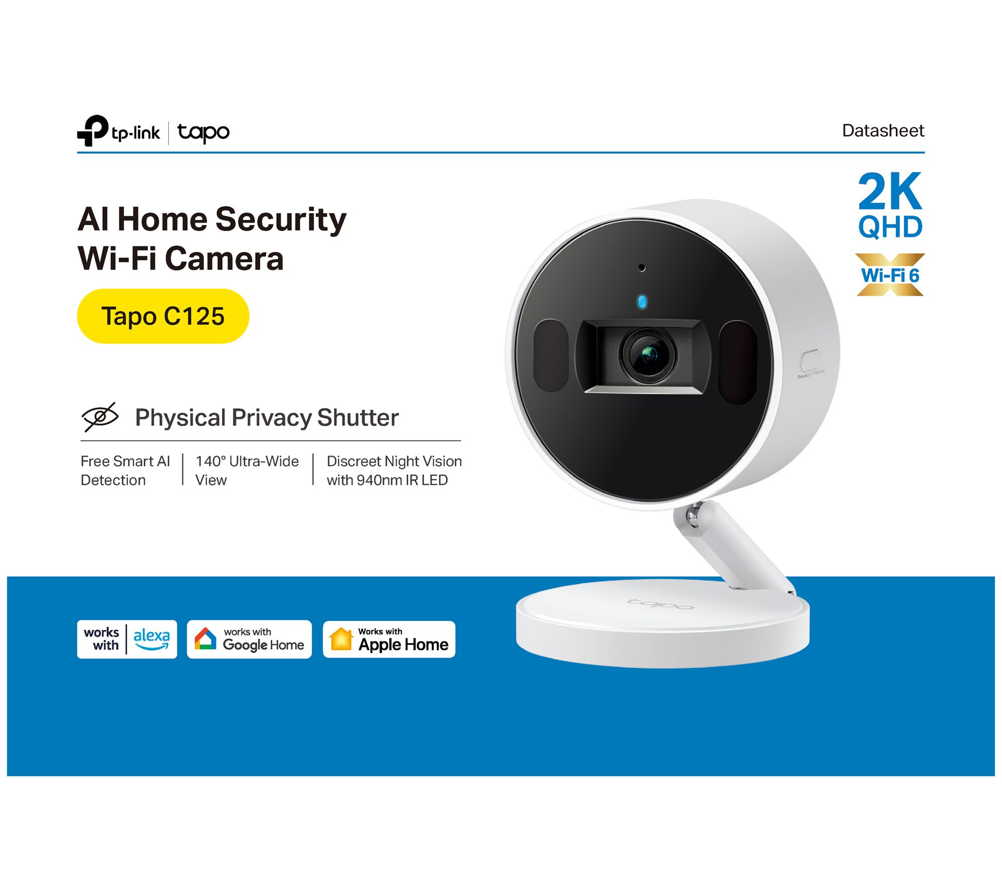 TP-Link Tapo C125 2K AI Wide-Angle IndoorSecurity Camera - QVC.com