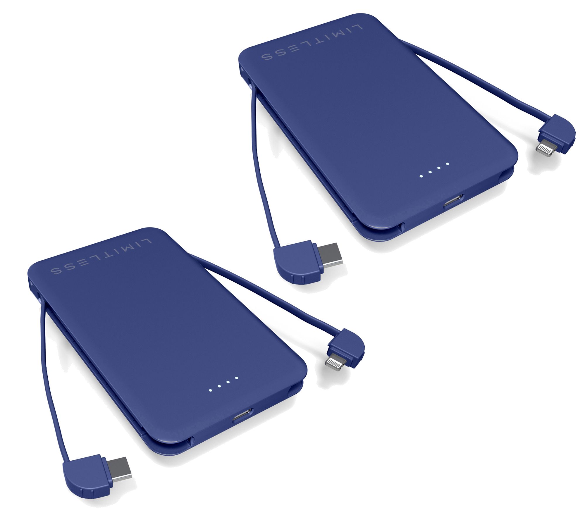 Limitless S/2 5,000mAh Pocket Charge Power Banks w/ Built-in Cables