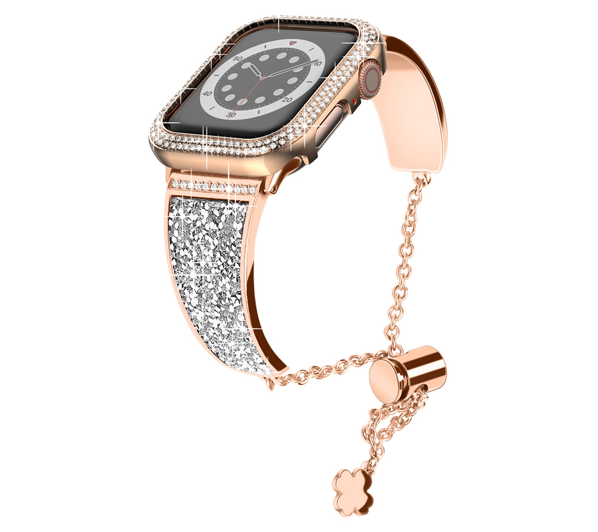 WorryFree Gadgets 45mm Bling Metal Band w/ Bling Bumper Case