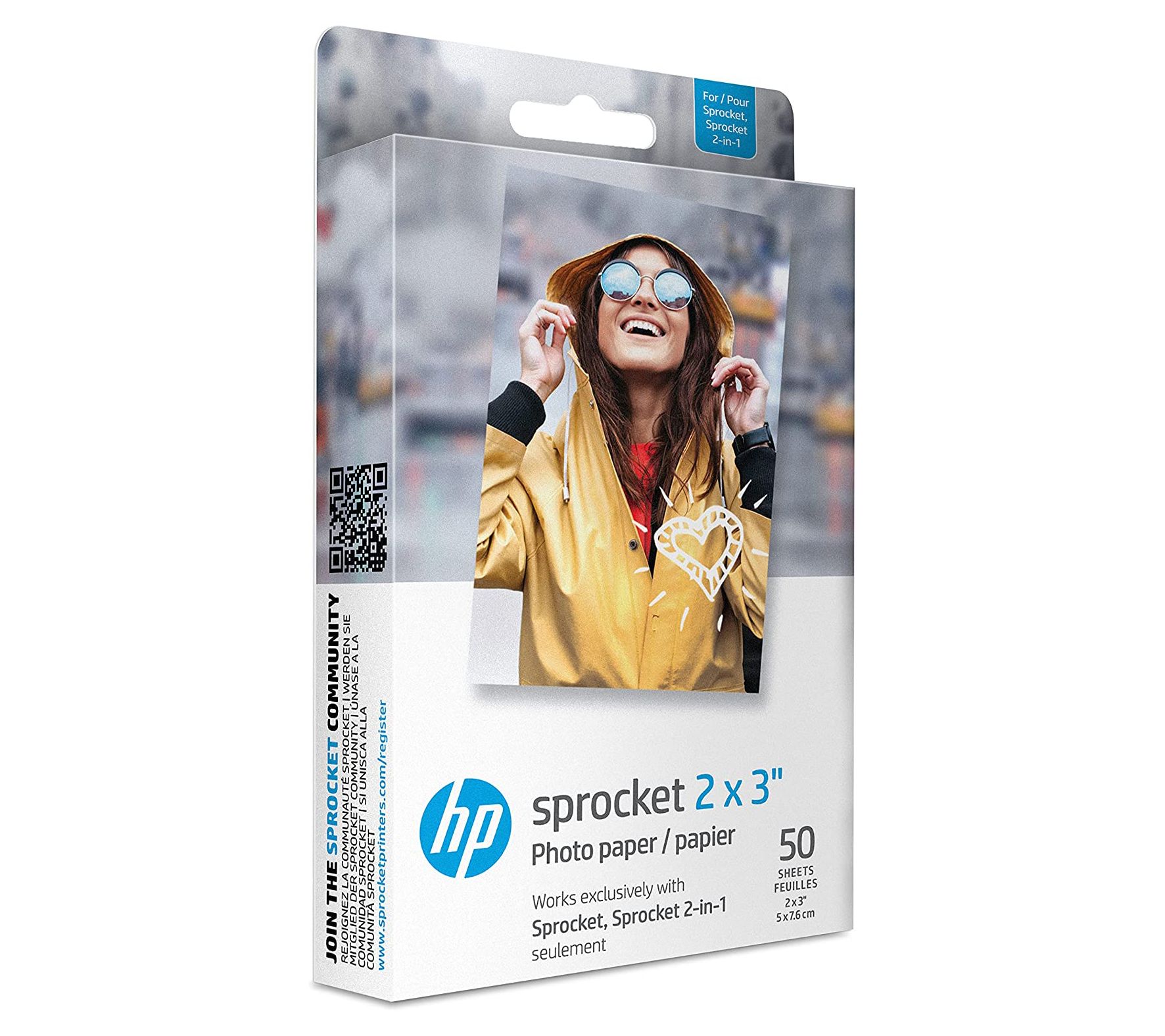 HP Sprocket 2 x 3 Zink Sticky-Back Photo Paper 50-Pack 