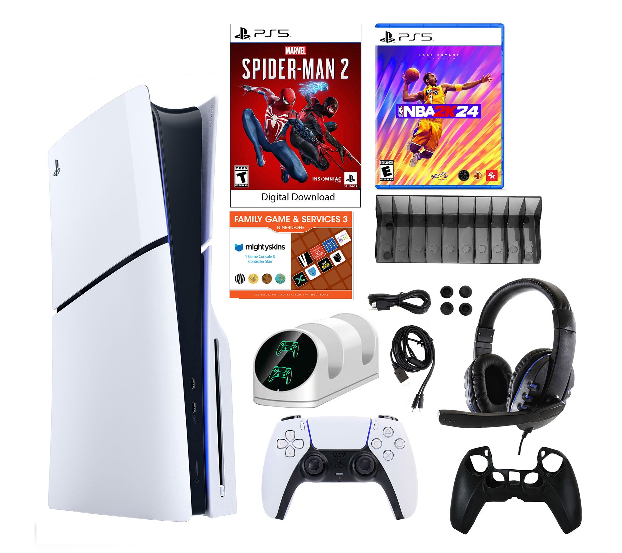 PS5 Slim Console with Spider-Man 2 & NBA 2K24 Bundle 