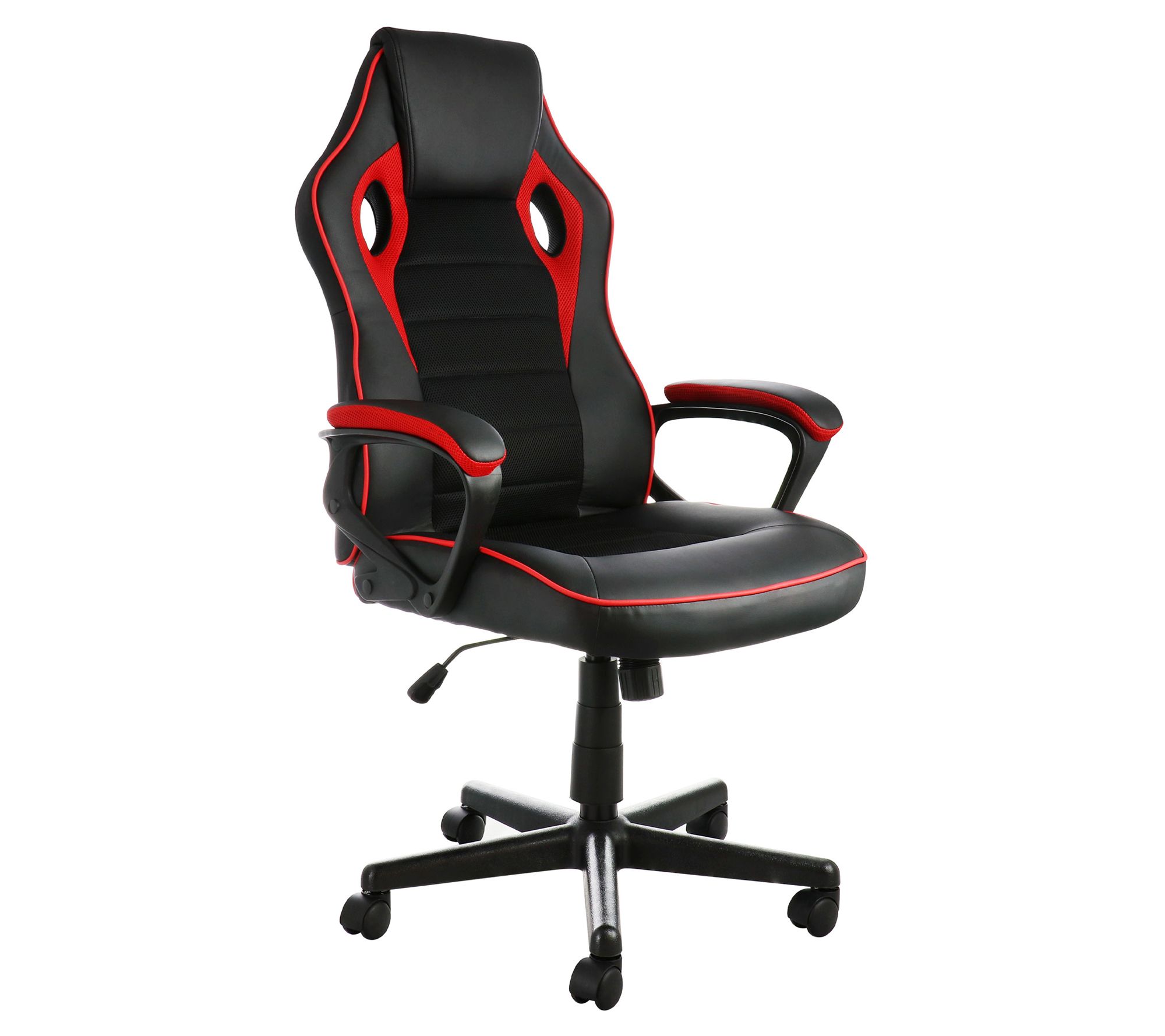 Elama Adjustable Faux Leather Gaming Chair -Black/Red