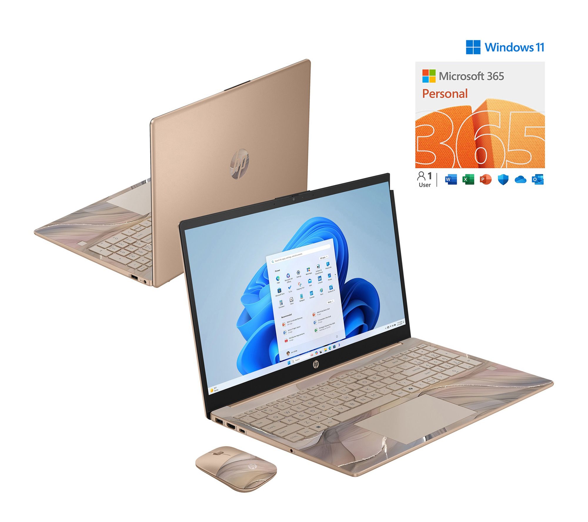 HP 15.6â   Touch AMD Athlon Laptop 4GB 128GB SSD w/ MS365 & SF