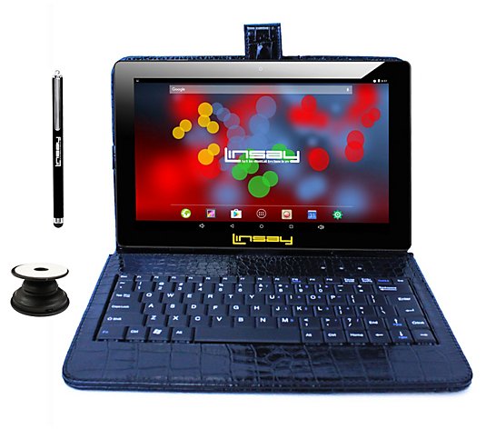 Linsay 10" IPS Tablet 32GB w/ Crocodile Keyboar d, Holder, Pen
