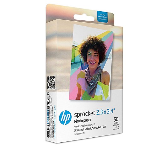 HP Sprocket 2.3" x 3.4" Zink Sticky-Back PhotoPaper 50-Pack