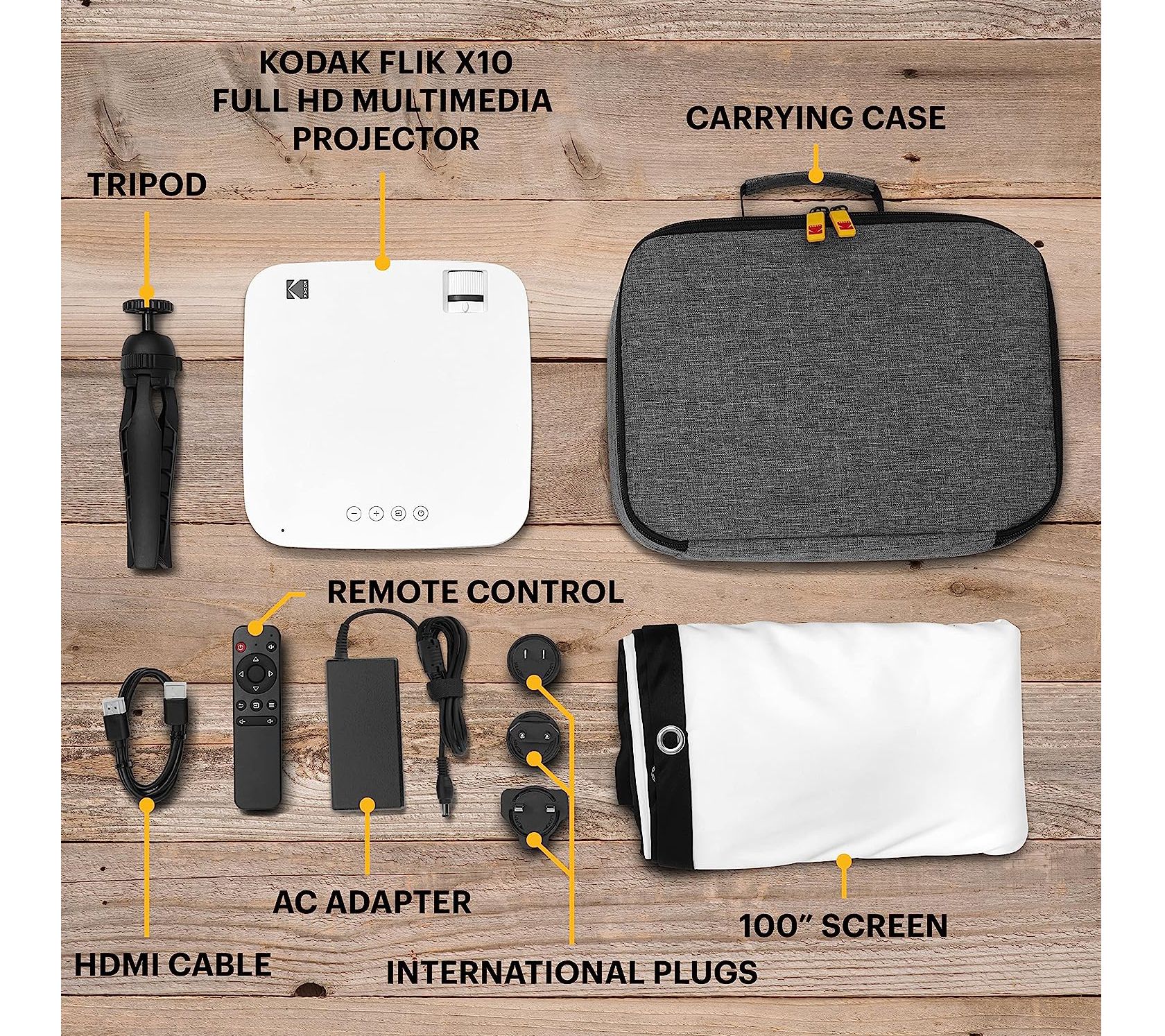 Kodak Flik X10 1080p Full HD Multimedia Projector Kit