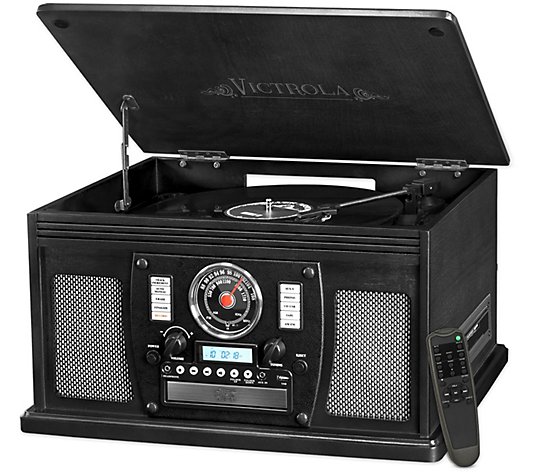 Victrola Wooden 8-in-1 Bluetooth Record Player