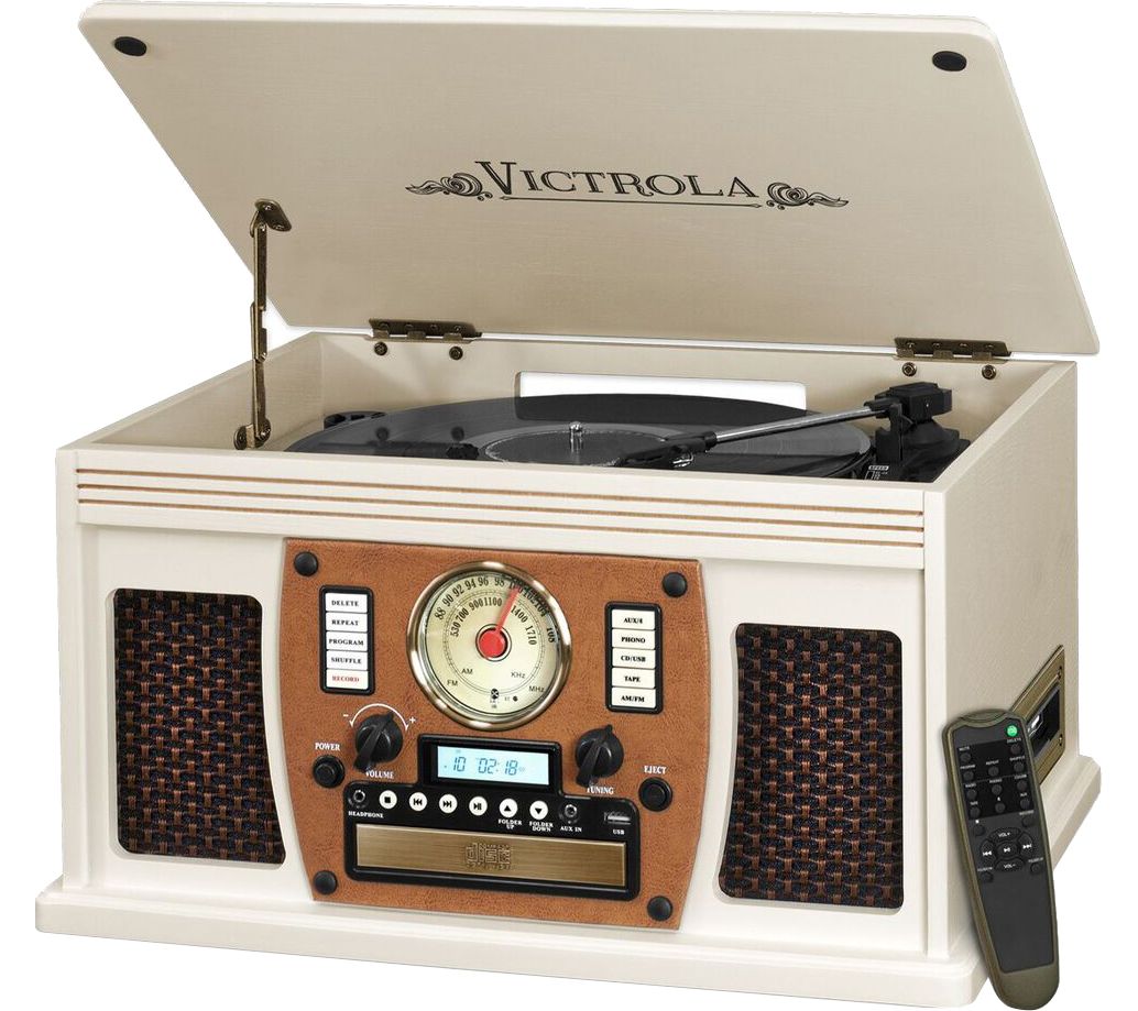 Victrola Navigator Wooden 8-in-1 BluetoothRecord Player