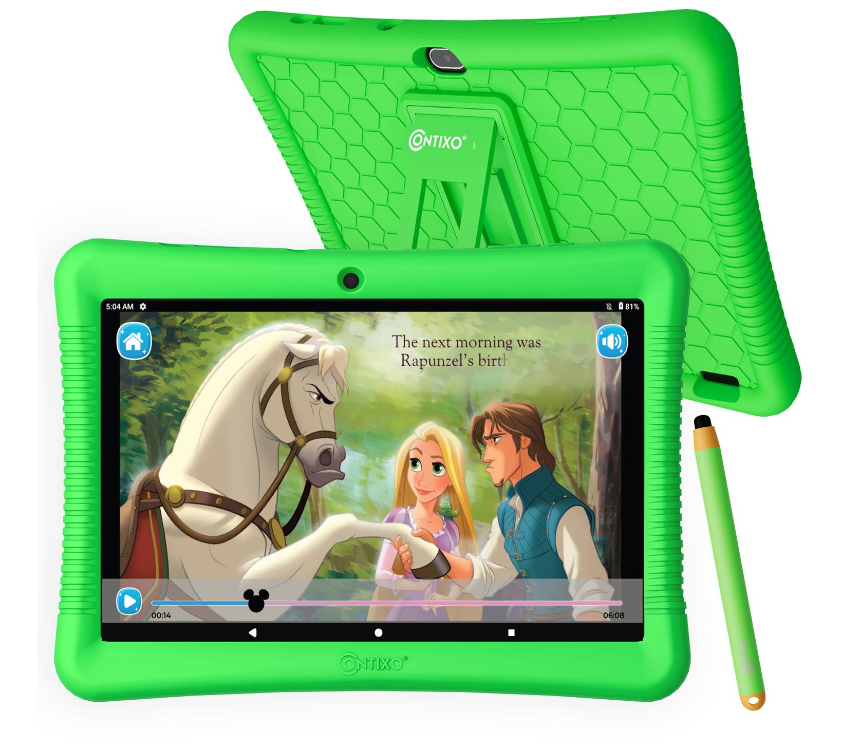 Contixo K102 64GB Kids Tablet w/ Case& Pen