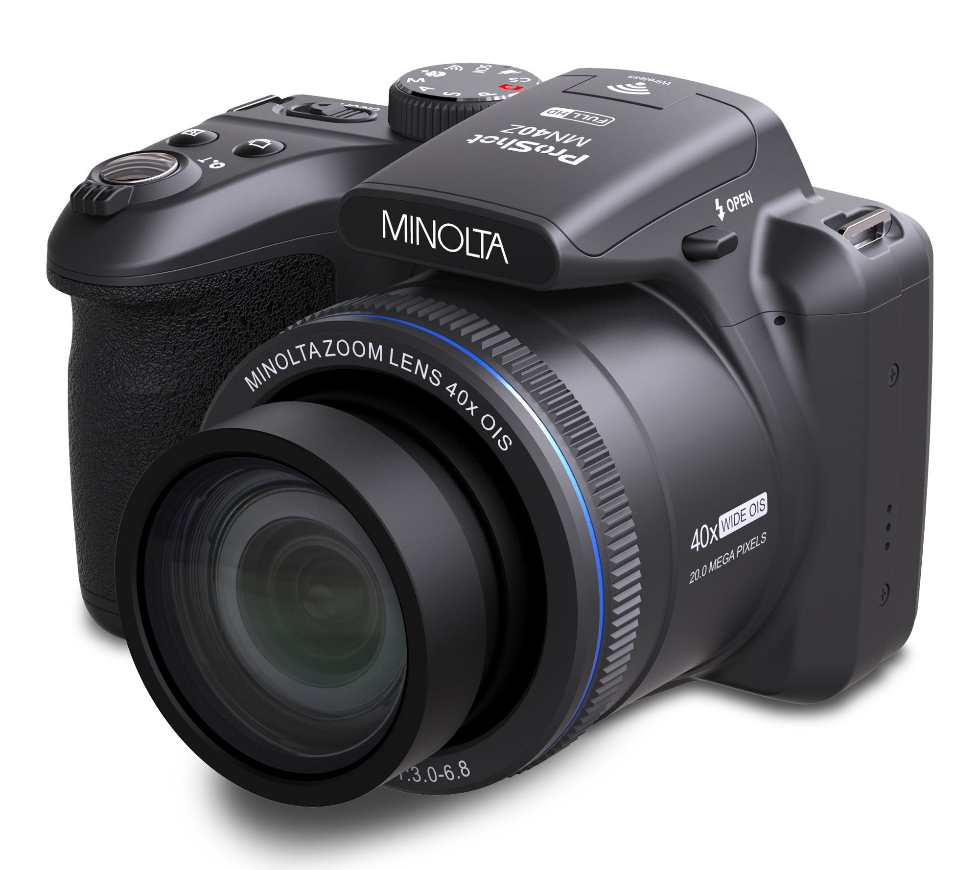 Minolta MN40Z Camera w/ 40X Optical Zoom, Blink Detection, WiFi