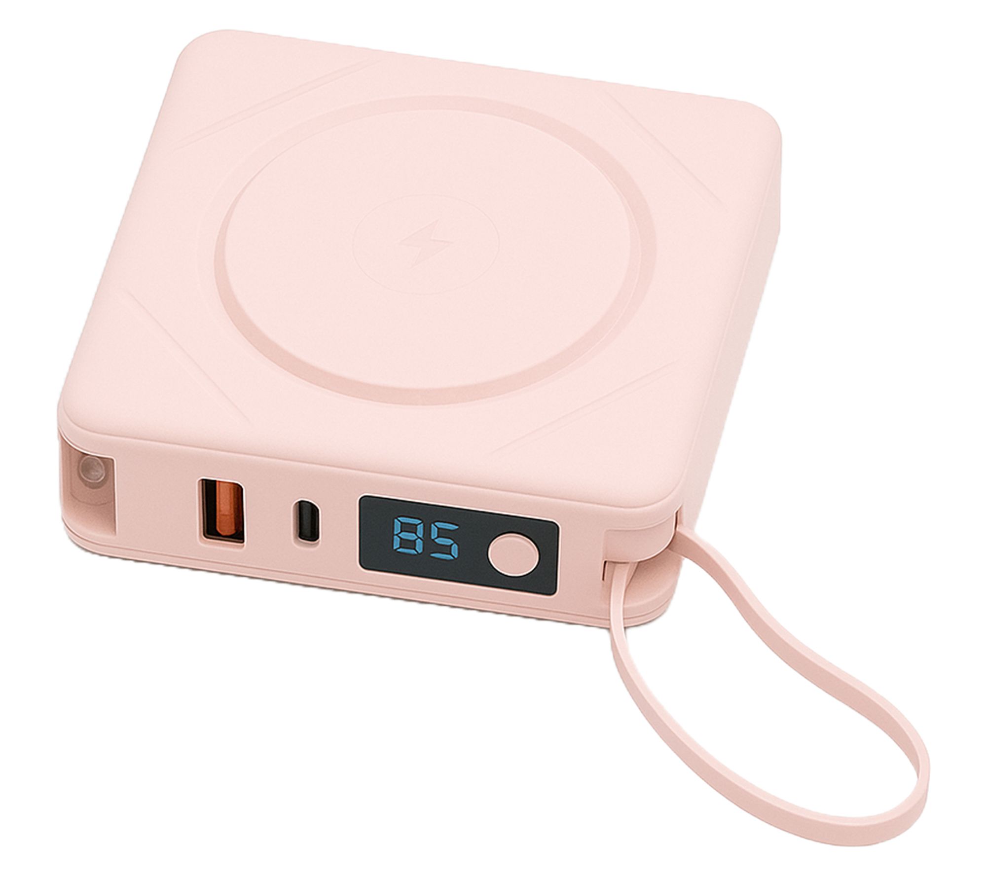 Uncaged Ergonomics10K mAh Power Bank w/Cables & Wireless Charge