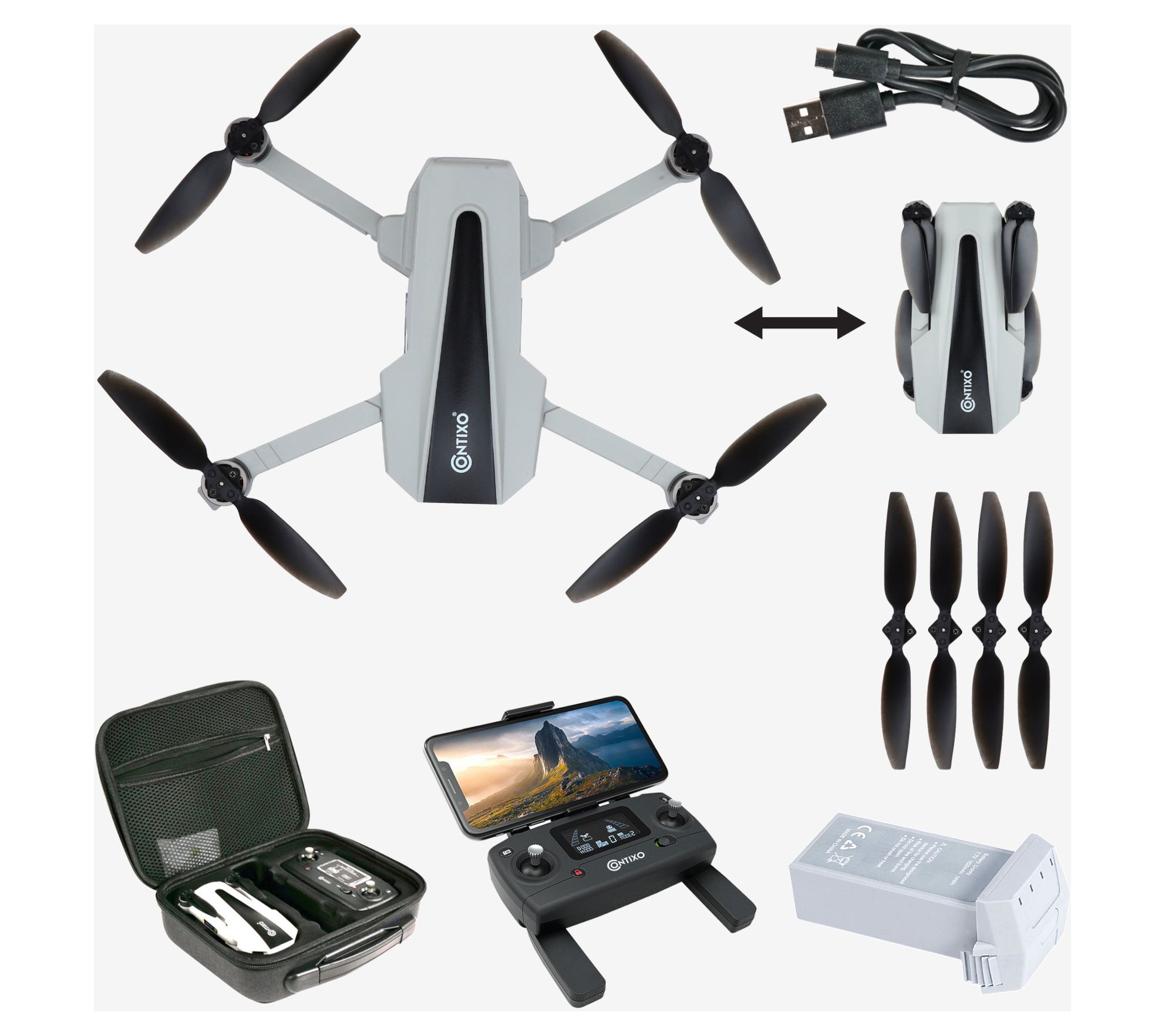 Contixo F31 4K 32GB Quadcopter Drone Set w/Case