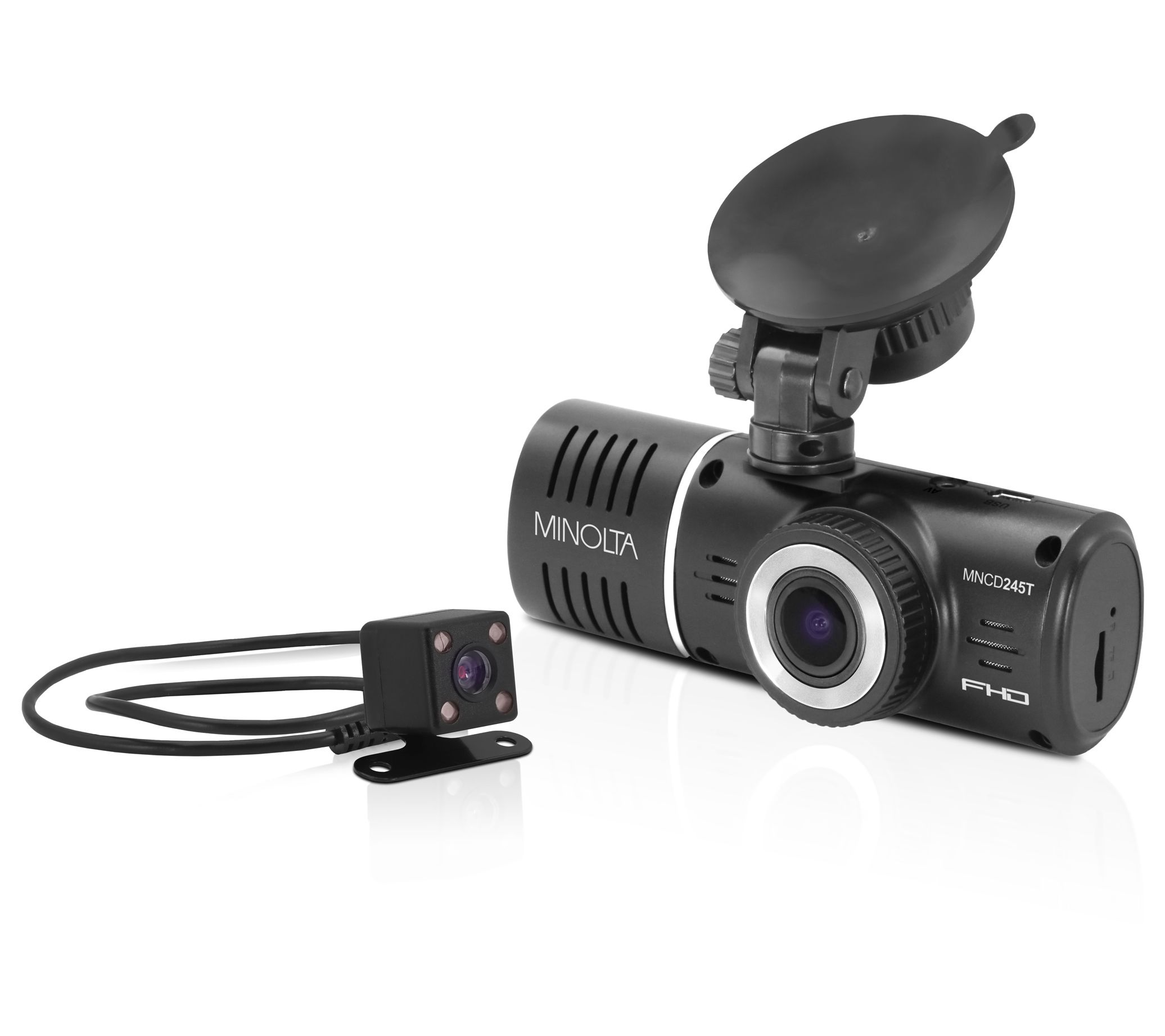 Minolta MNCD245T 3Channel 1080p Dash Camera w/Rear Camera