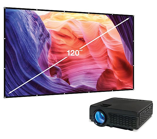 GPX All-in-One Projector with Bluetooth & 120"Screen Kit