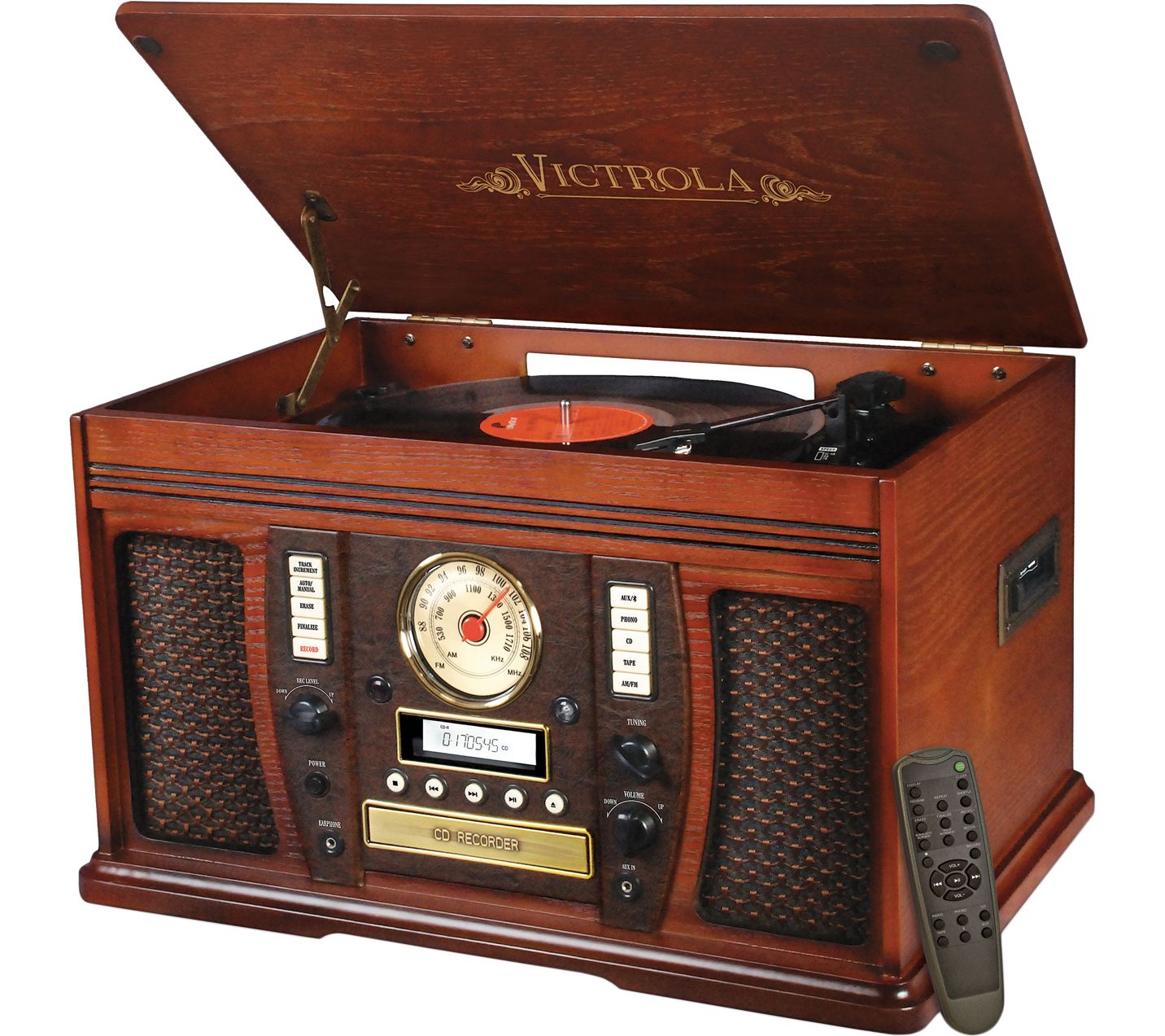 Victrola Aviator Wooden 7-in-1 Bluetooth RecordPlayer