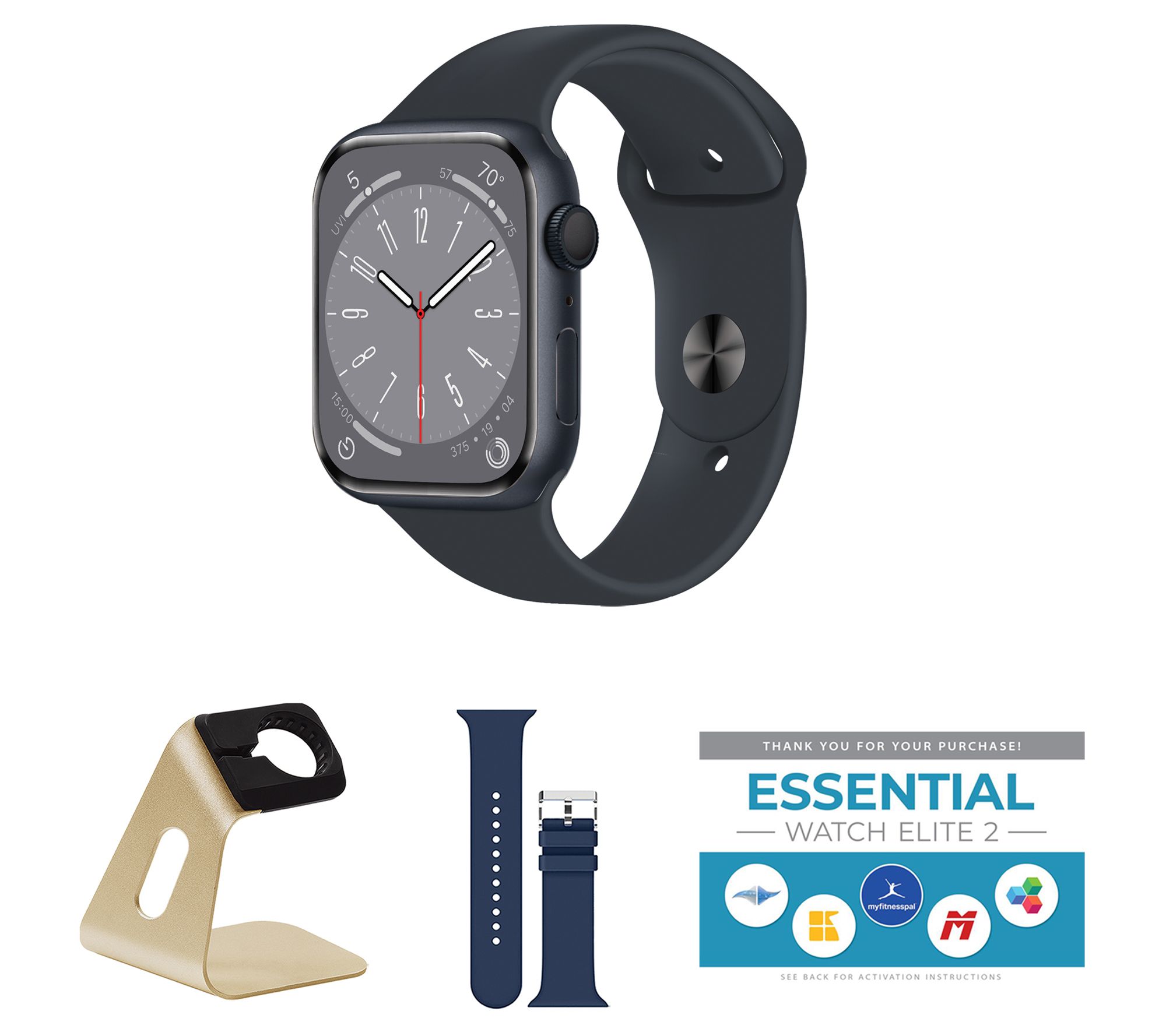 Apple Watch SE 2nd Gen GPS 44mm M/L with Accessories