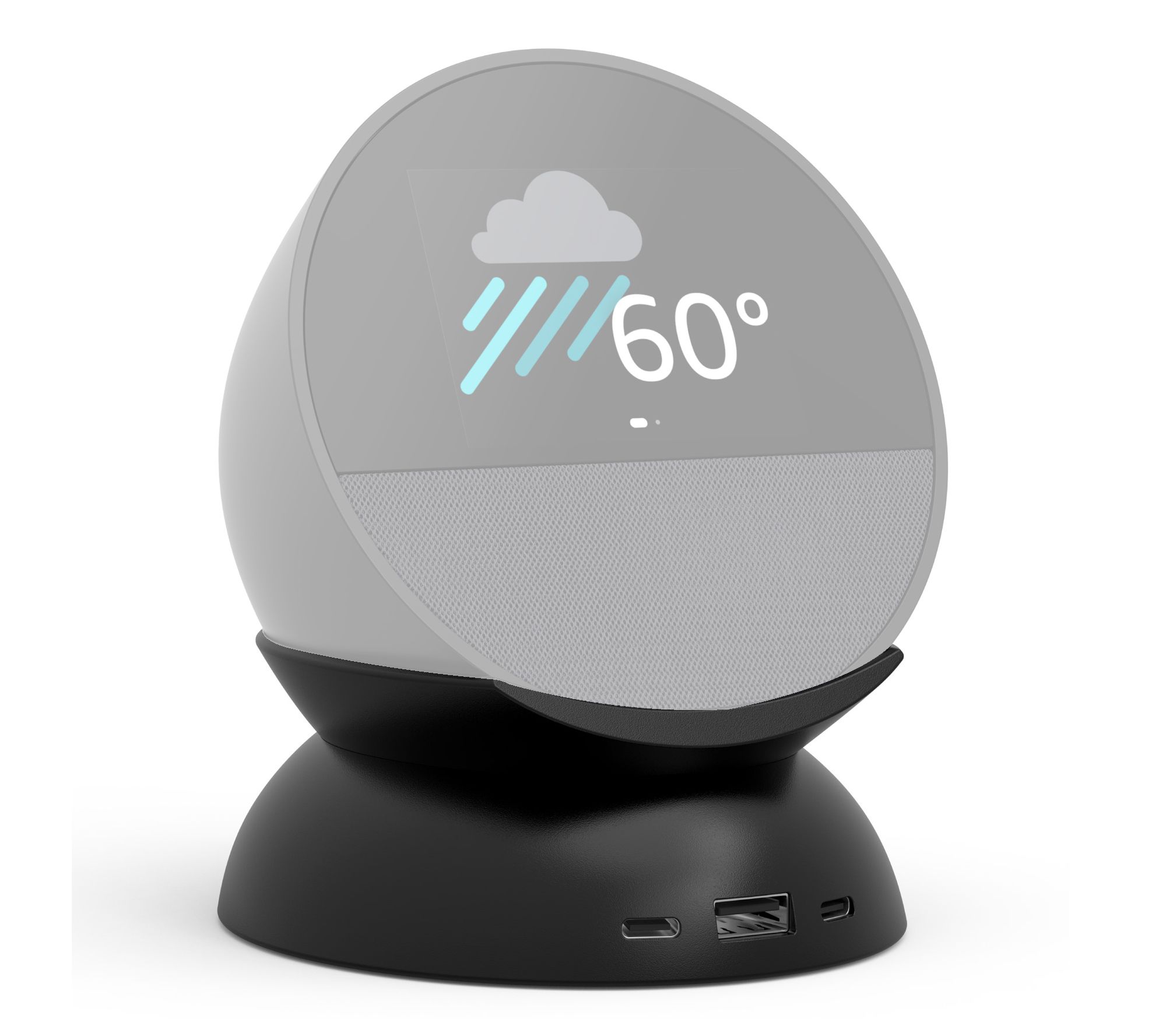 Amazon Echo Spot Stand With USB-C and USB-A Charging Ports