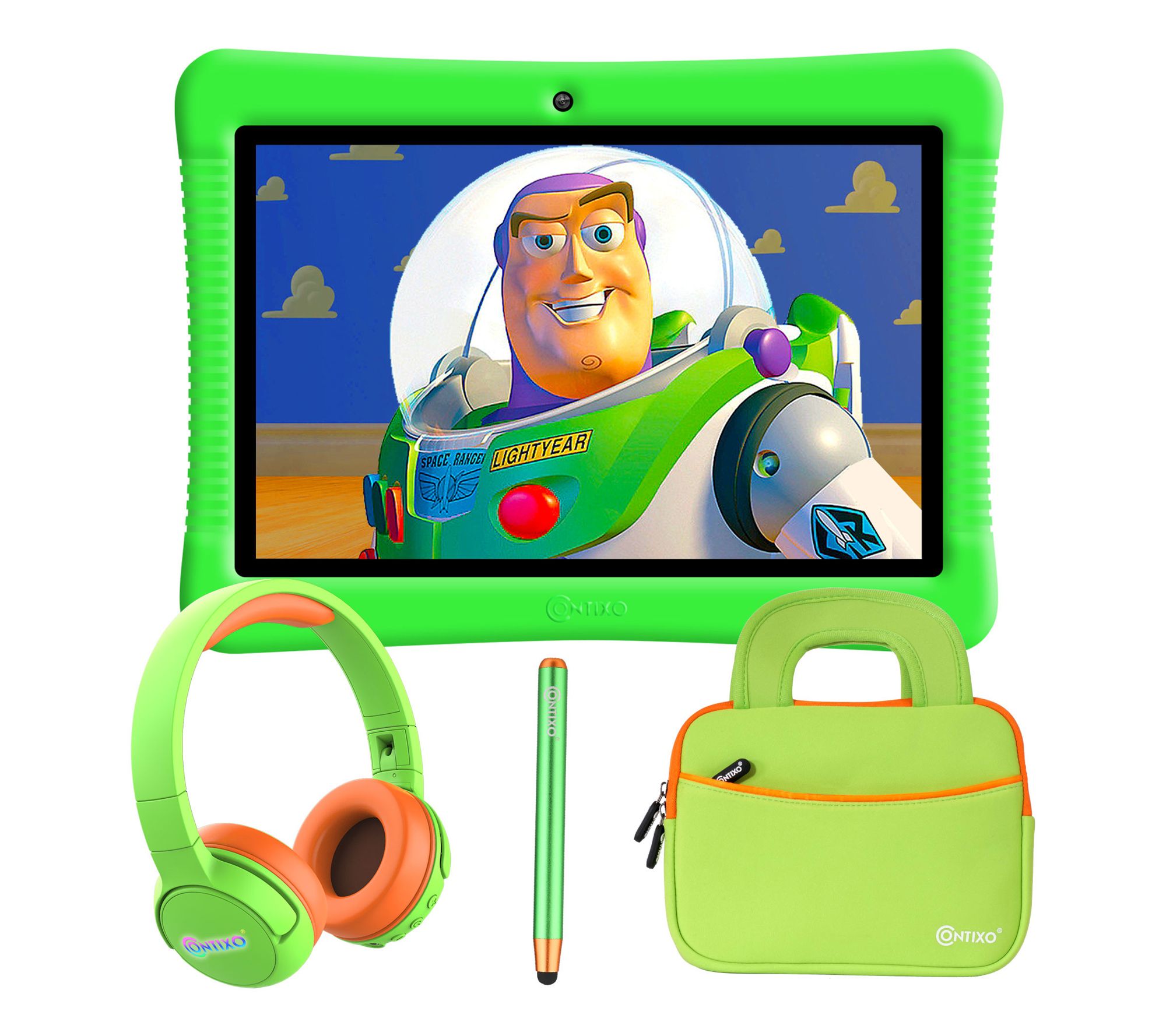 Contixo 10.1" 32GB Kids Tablet w/ Headphones, Bg & Stylus