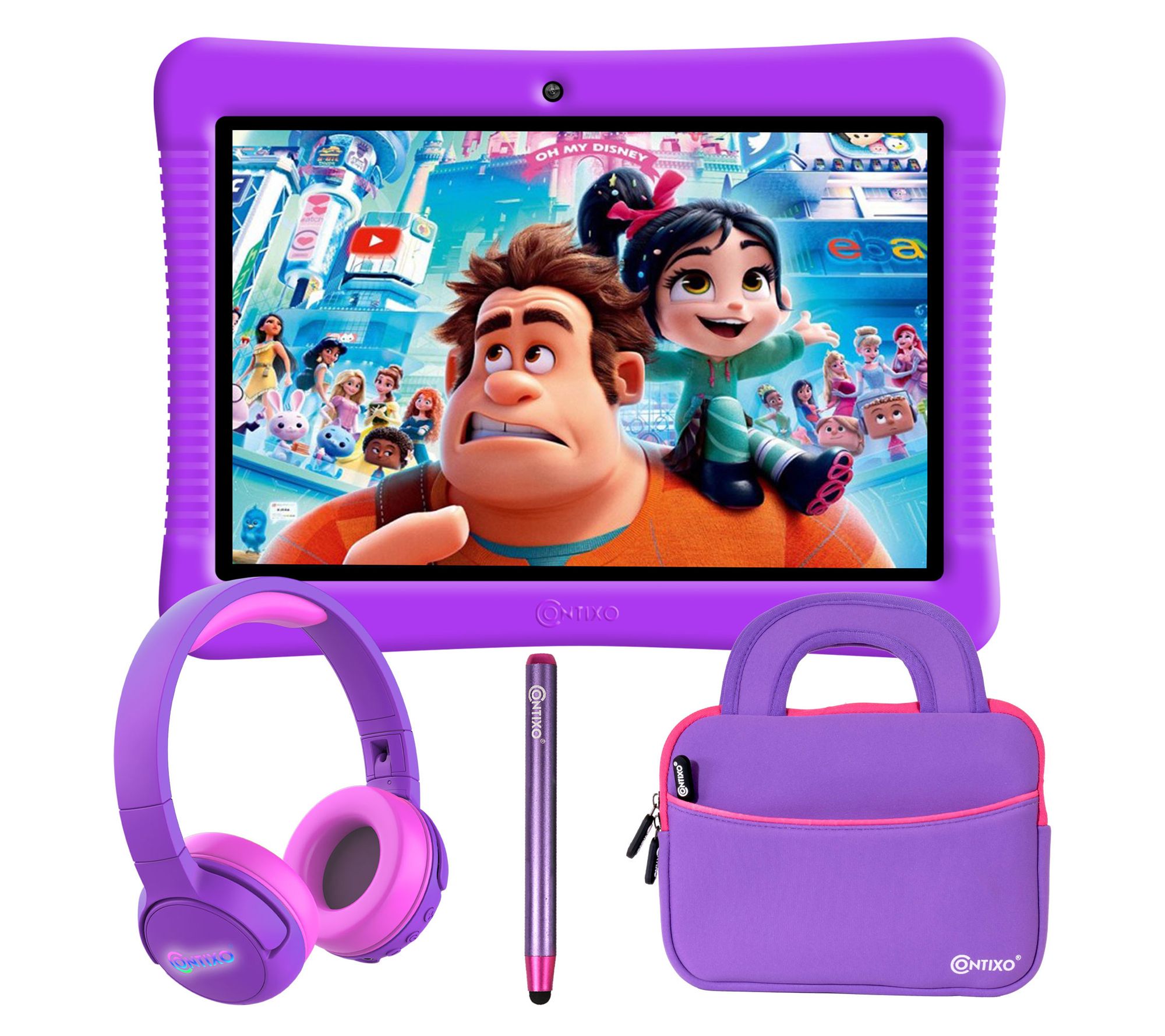 Contixo 10.1" 32GB Kids Tablet w/ Headphones,Bag & Stylus