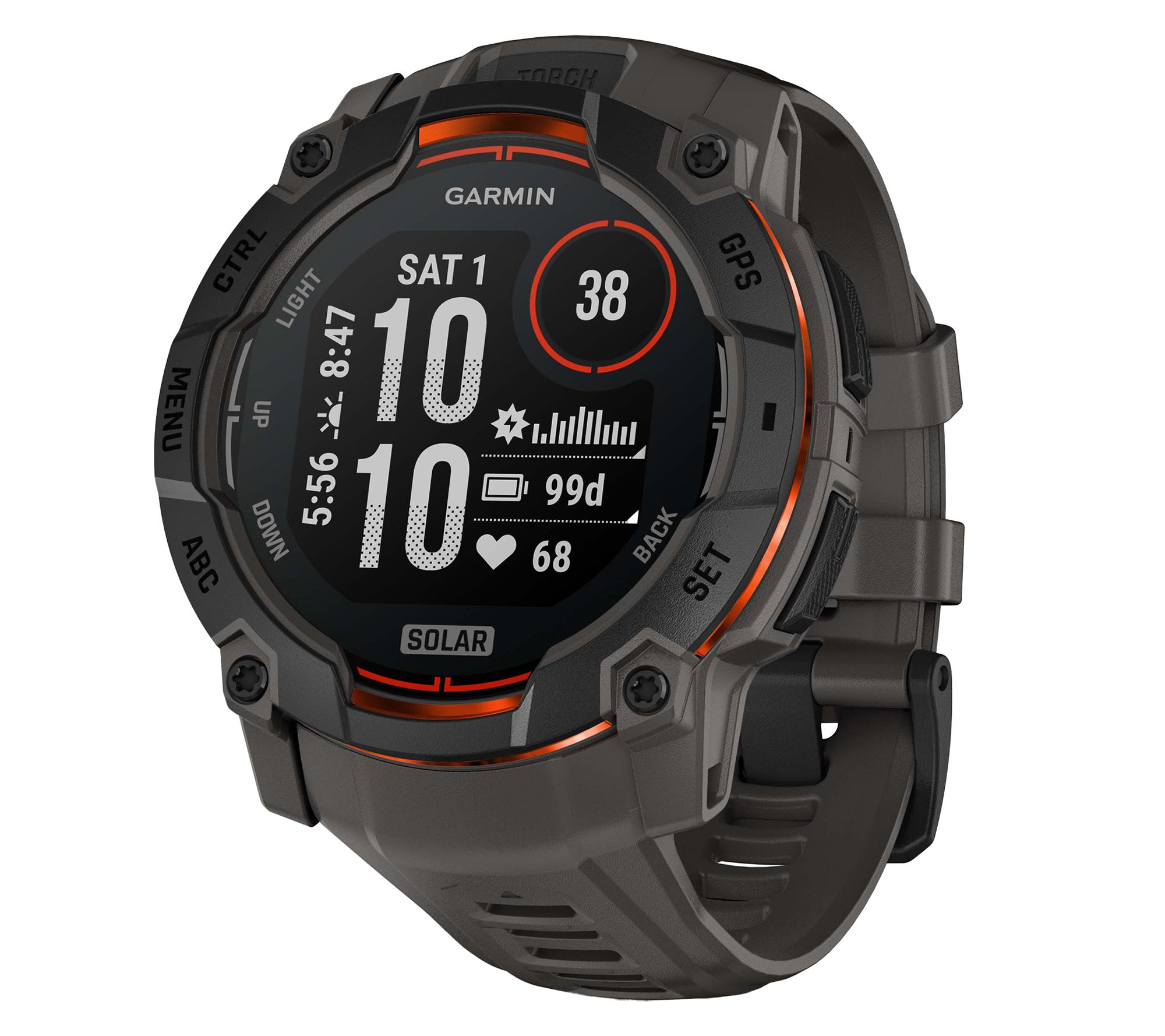 Garmin Instinct 3 50-mm Solar GPS Smartwatch w/Silicone Band