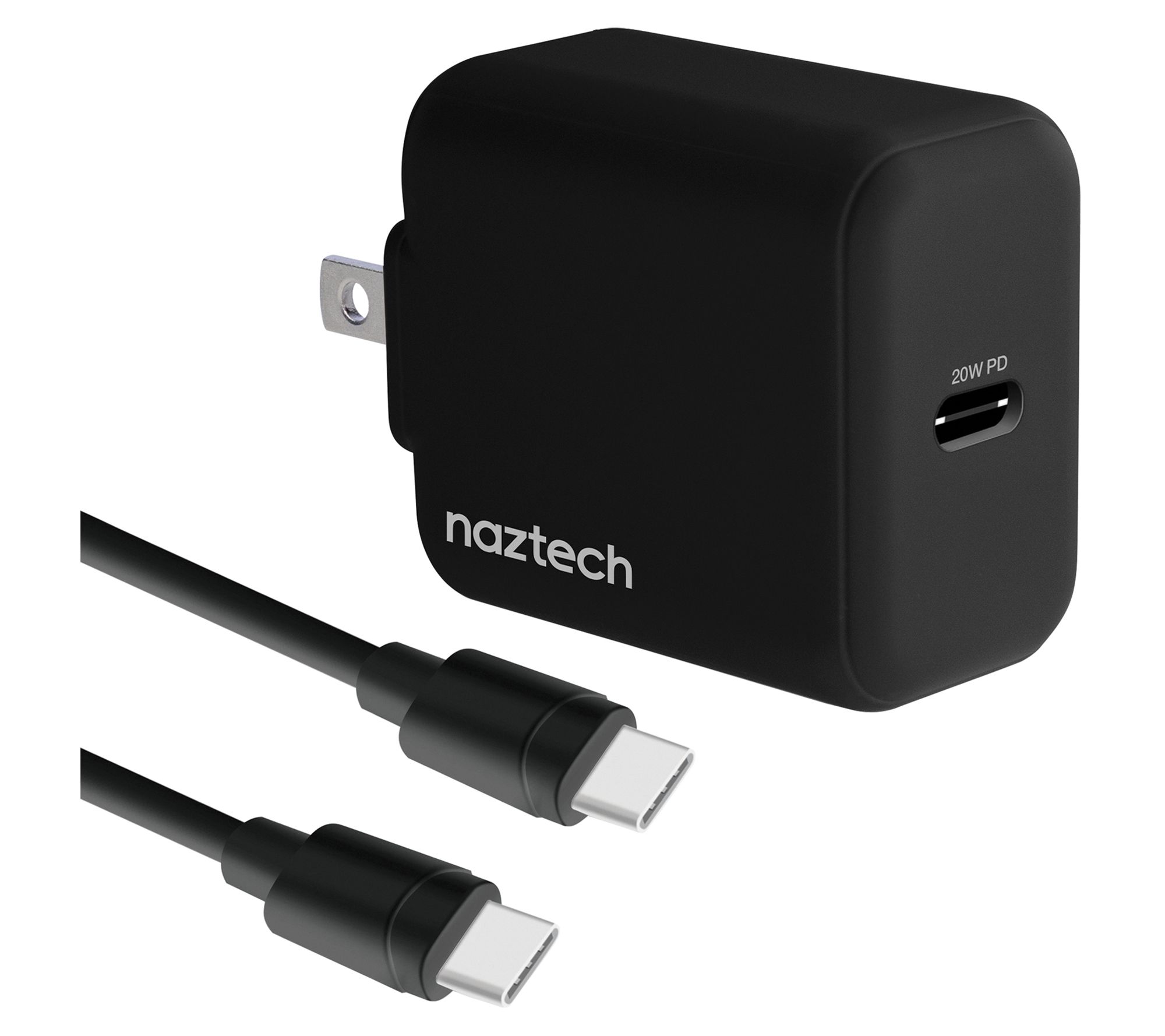 Naztech 20W USB-C Wall Charger with 4'L USB-C to USB-C Cable
