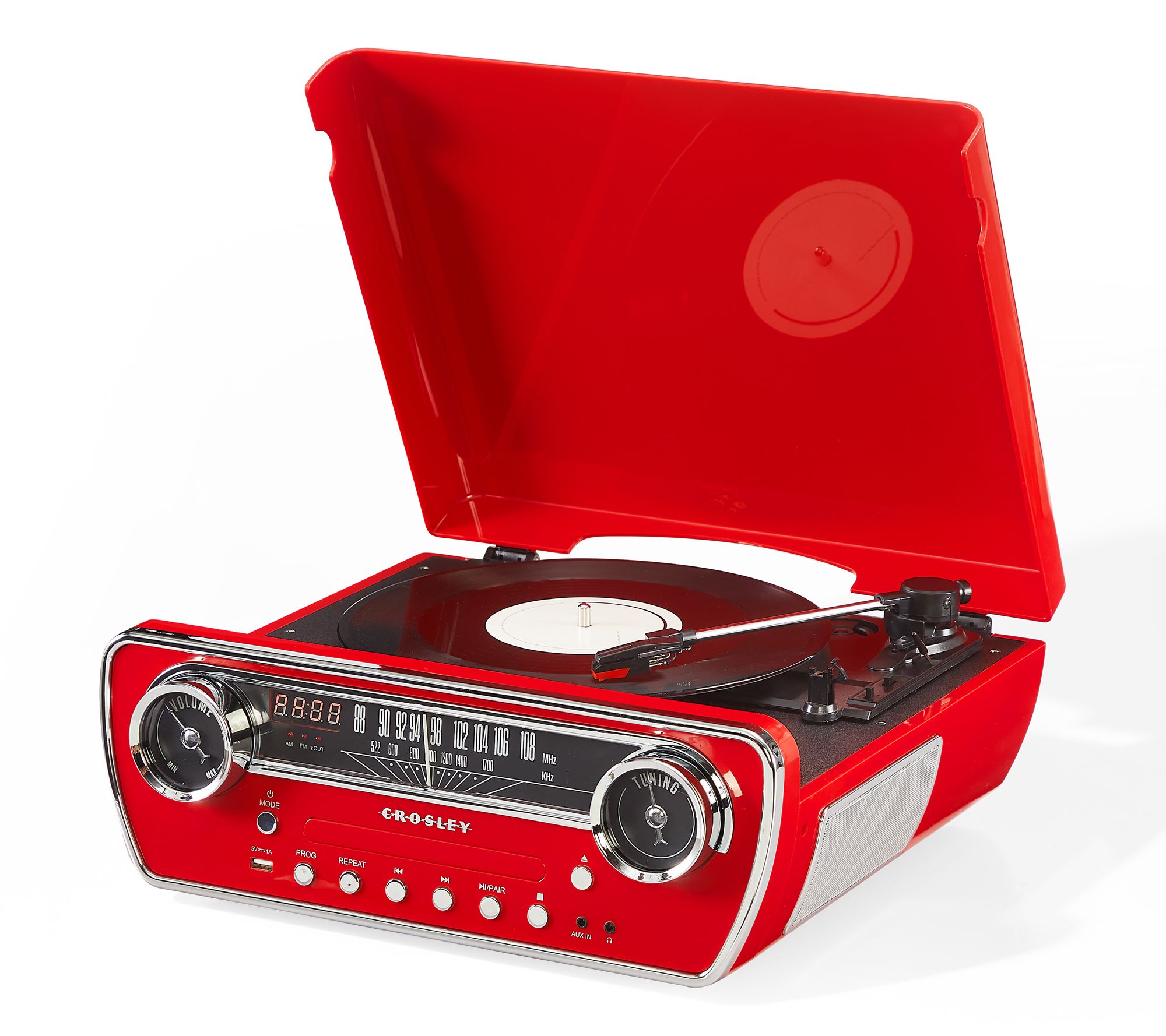Crosley Powel 7-In-1 Record Player with AM/FM &CD Player