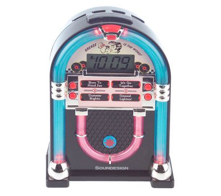 Classic Jukebox Alarm clock with Four Songs from Grease - QVC.com
