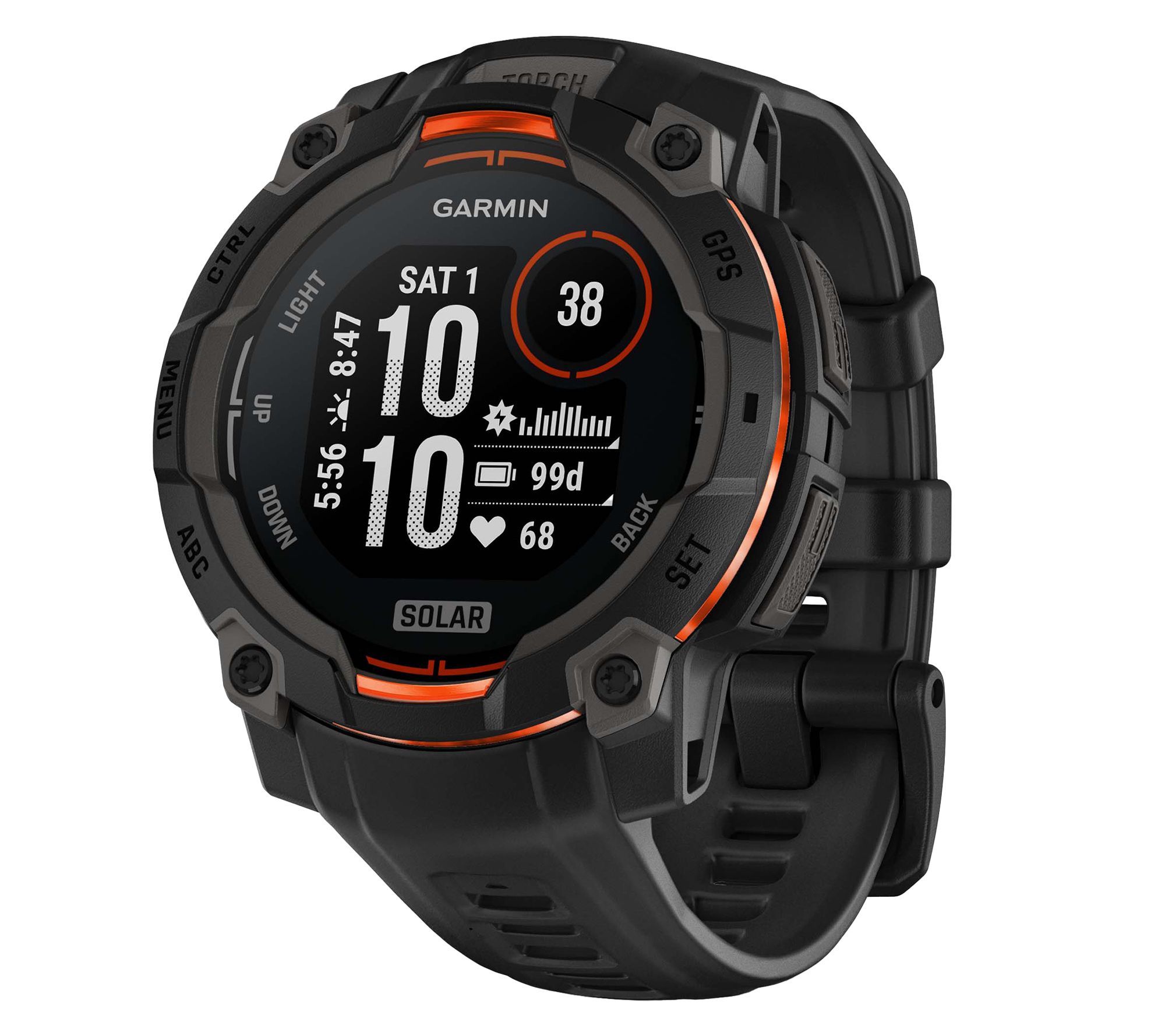 Garmin Instinct 3 45-mm Solar GPS Smartwatch w/Silicone Band