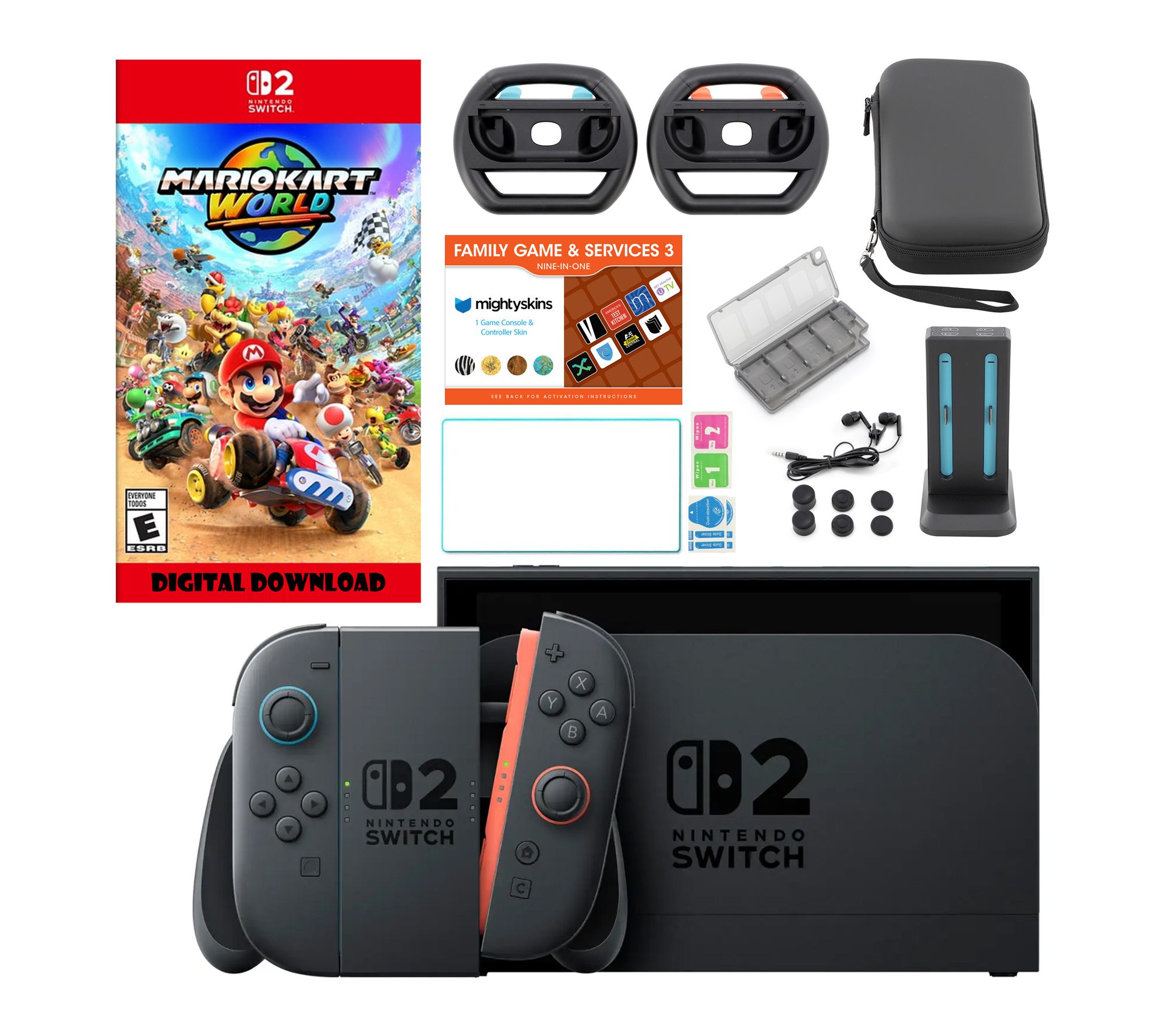  Nintendo Switch 2 MarioKart World Bundle w/Acc& Voucher