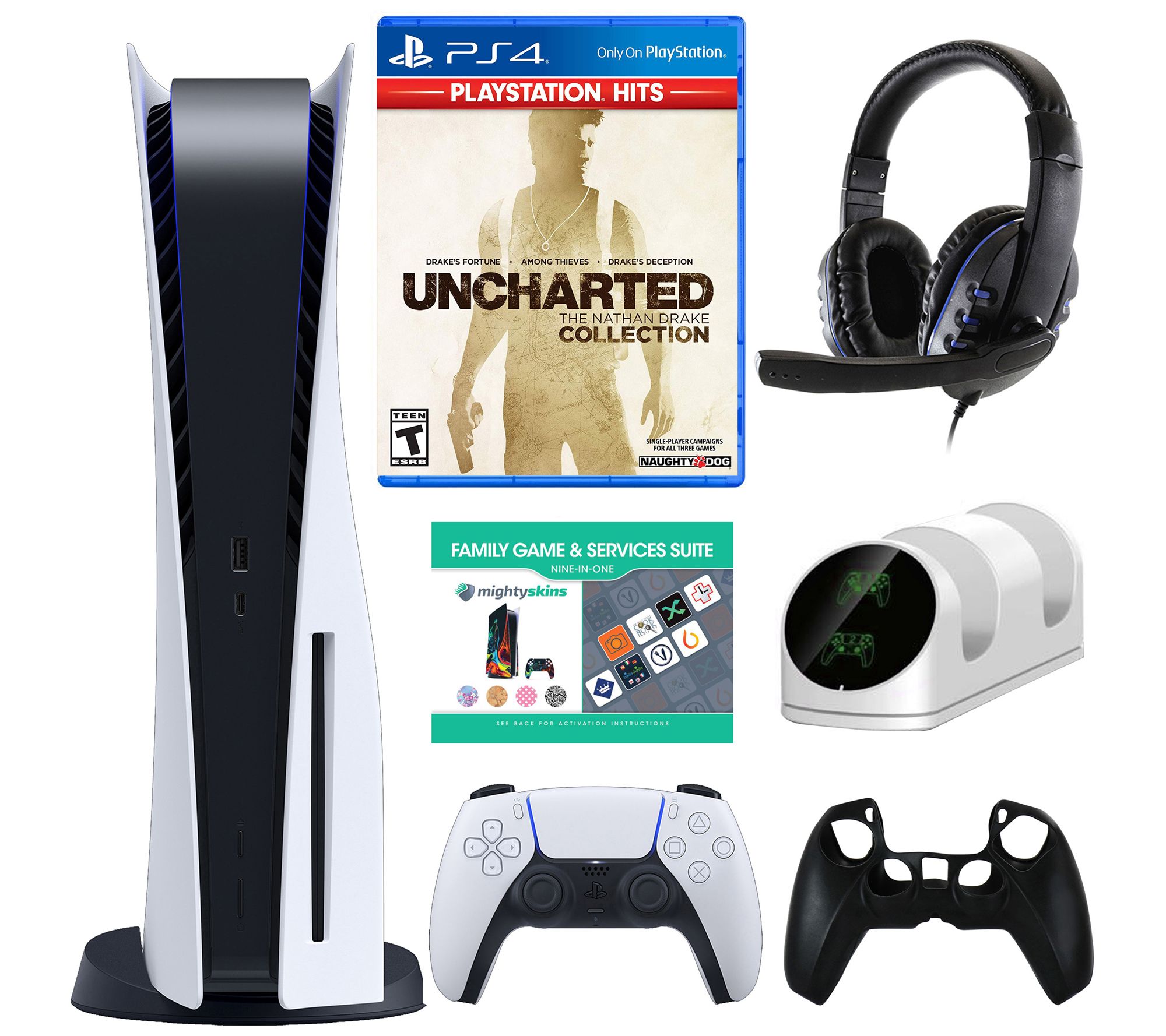 PS5 Bundle with Nathan Drake Game, Accessories &Mega Voucher