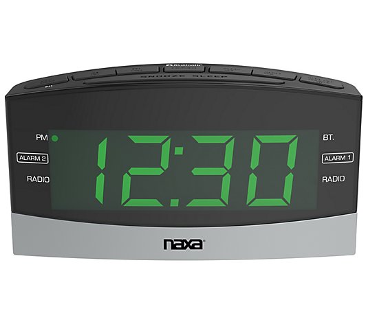 Naxa Bluetooth Dual Alarm Clock Radio w/ USB Charging