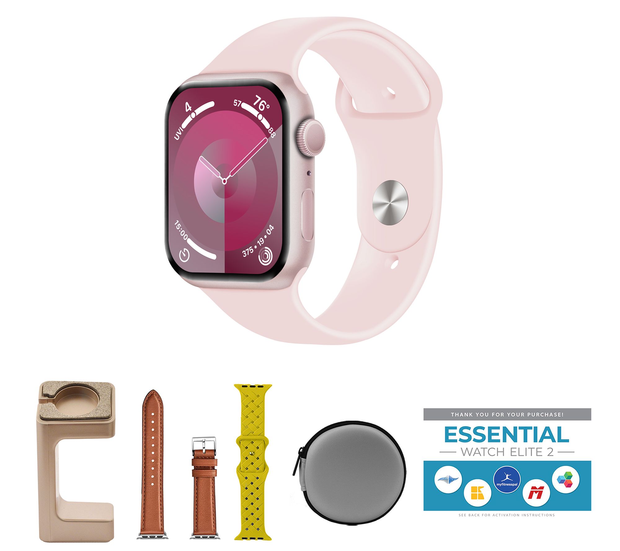 Apple Watch Series 9 45 mm S/M GPS Smartwatch Bundle