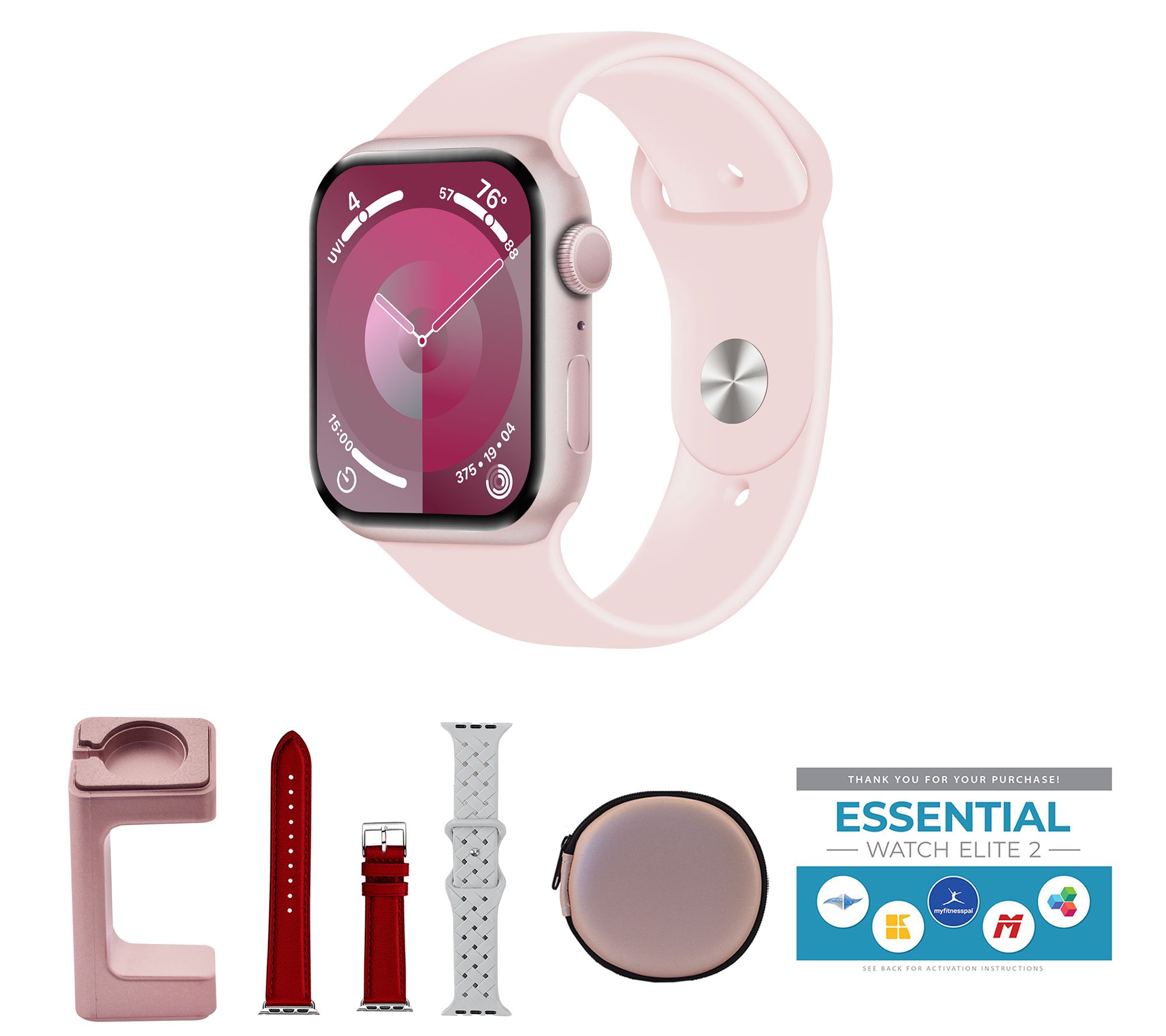 Apple Watch Series 9 45 mm S/M GPS Smartwatch Bundle