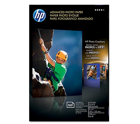 HP Advanced Photo Paper, Glossy, 4x6" 100-Count