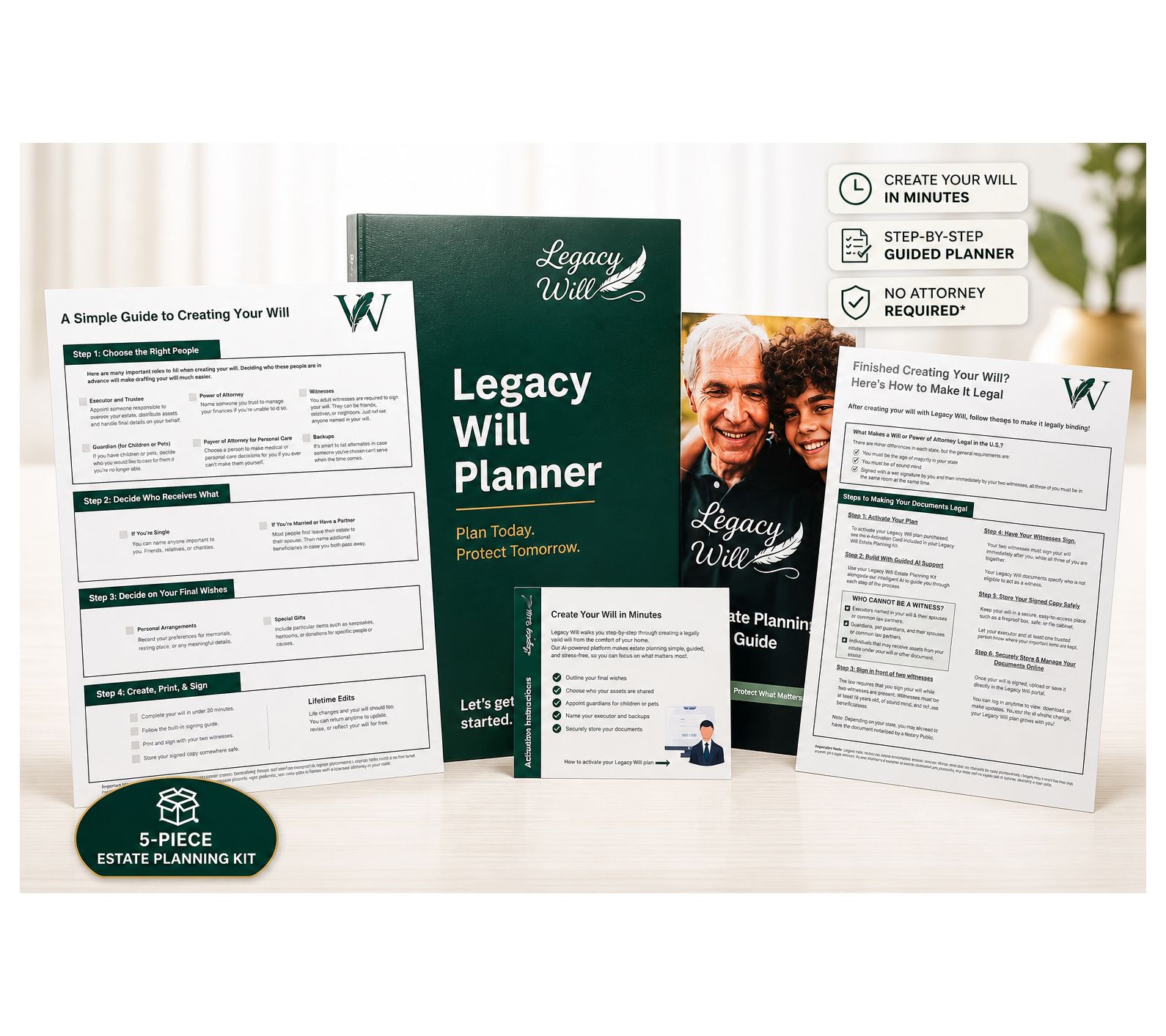 Legacy AI-Guided Will and Estate Planning Kit w/Lifetime Edit