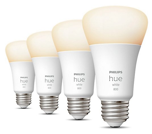 Philips Hue White 9.5W A19 Smart Bulbs 4PK