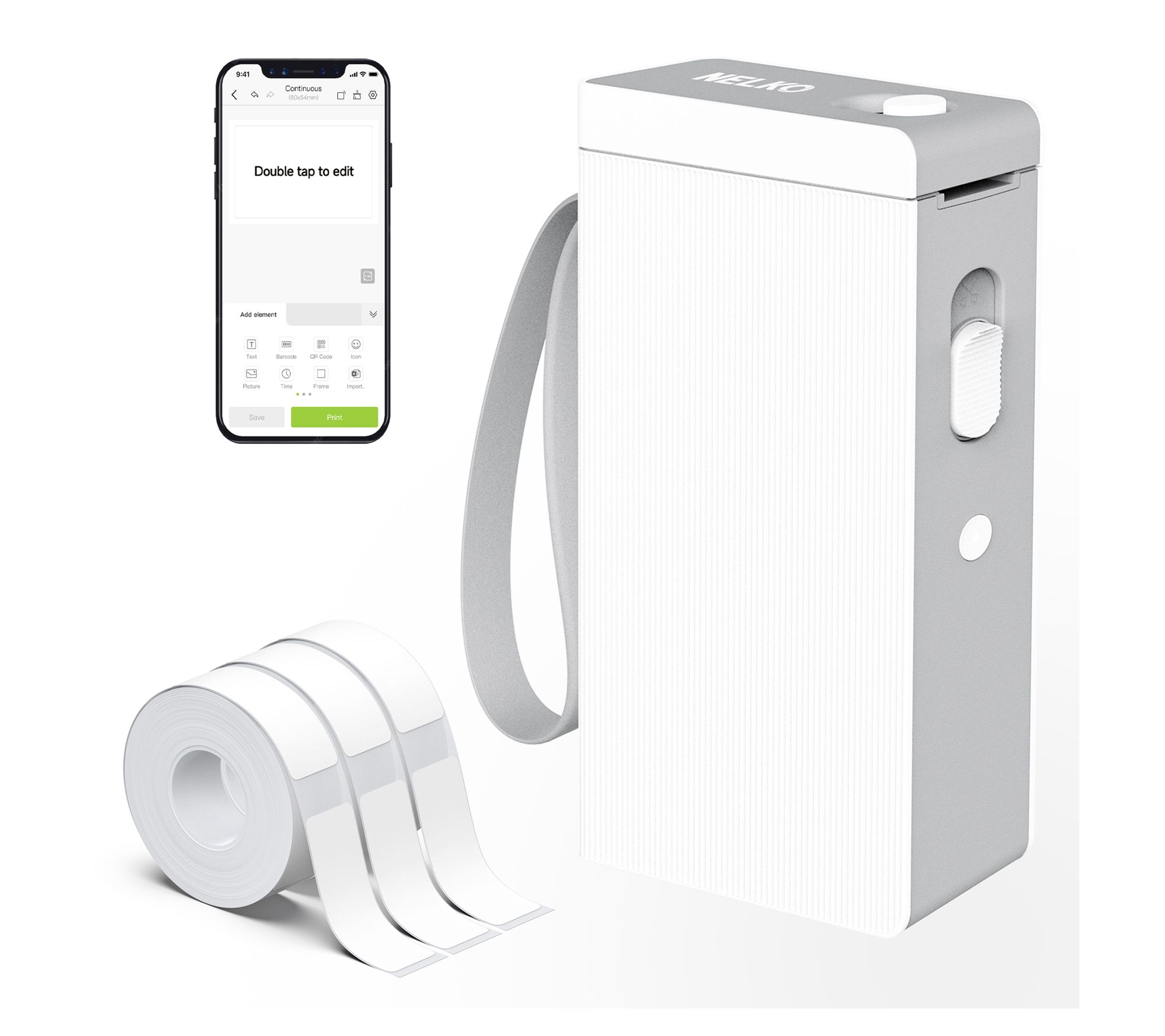 Nelko P22 Bluetooth Label Printer with 3 180pcRolls