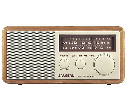 Sangean WR-11 Wooden Cabinet AM/FM Tabletop Radio