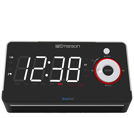 Emerson Smartset Alarm Clock Radio with Bluetooth Speaker