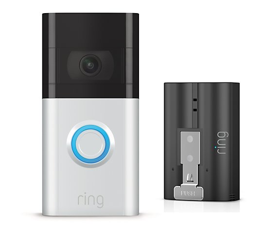 "As Is" Ring Video Doorbell 3 with Extra Battery and Ring Assist