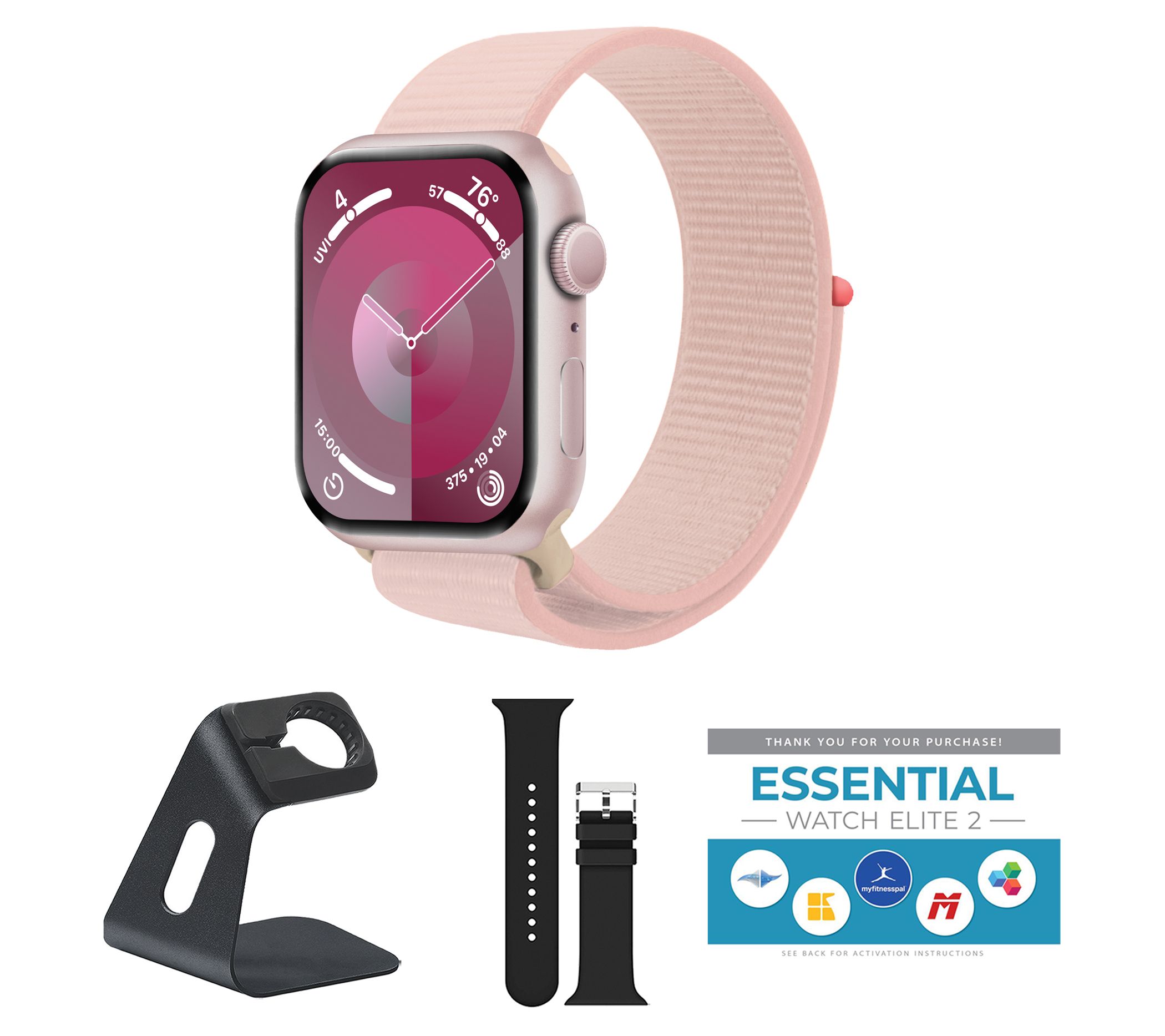 Apple Watch Series 9 GPS 45mm Sport Loop Bundle