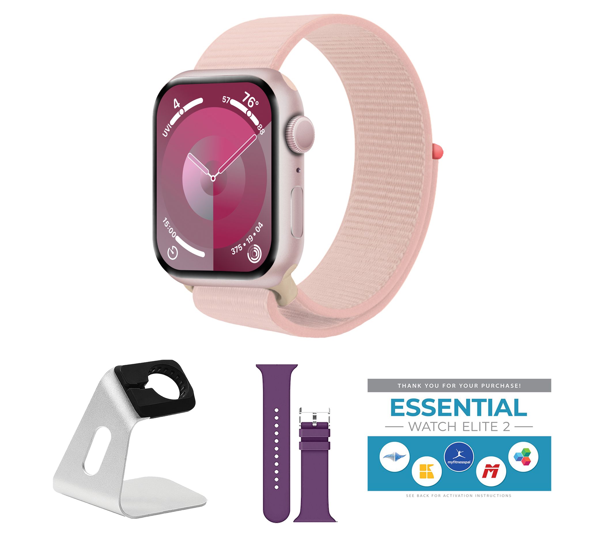 Apple Watch Series 9 GPS 45mm Sport Loop Bundle