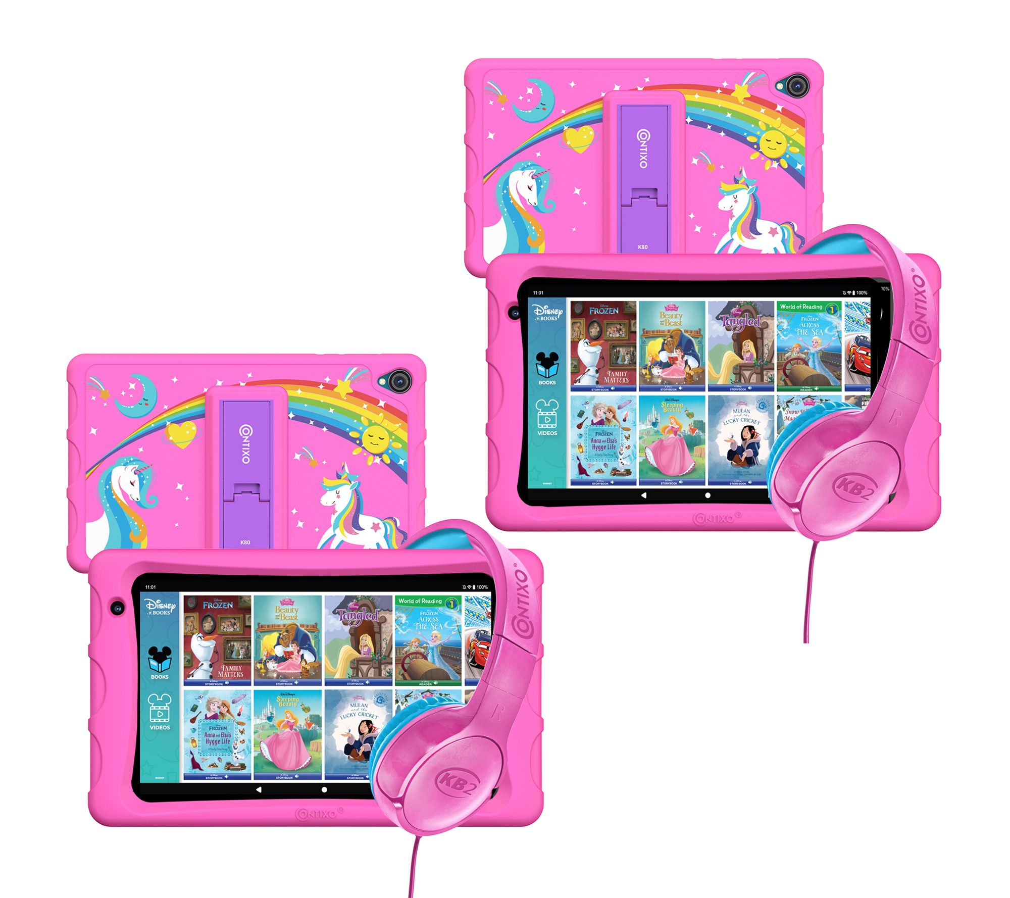 Contixo K80 8" Kids Tablet & Headphone Combo, Set of 2